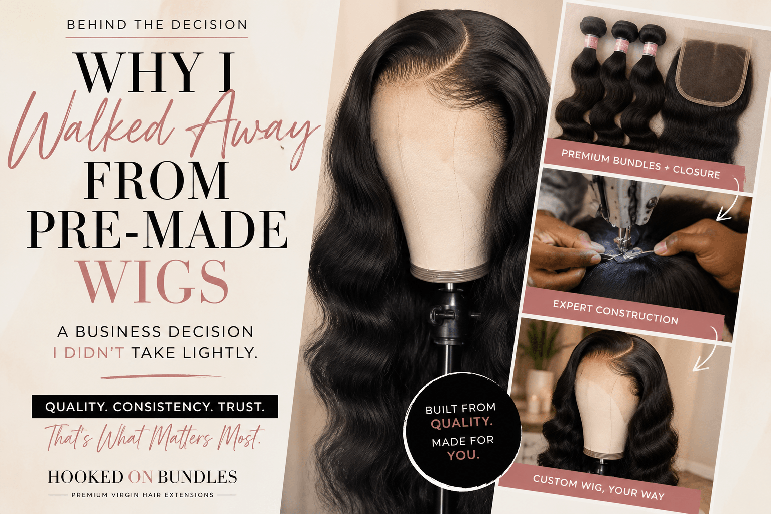 Walking away from pre-made wigs wasn't the easiest decision. - HookedOnBundles Virgin Hair HookedOnBundles Virgin Hair