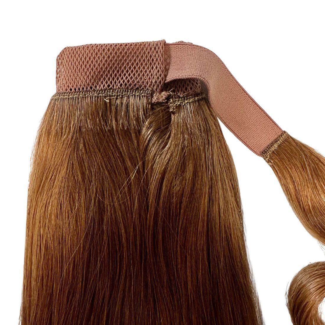 Auburn Ponytail Extension shine and color detail HookedOnBundles Virgin Hair