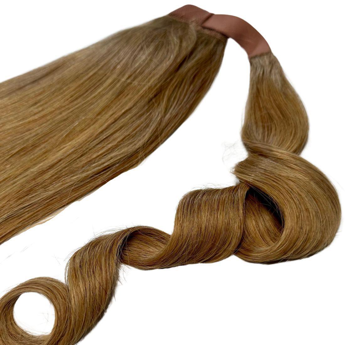 Honey Blonde Ponytail Extension shine and color detail HookedOnBundles Virgin Hair