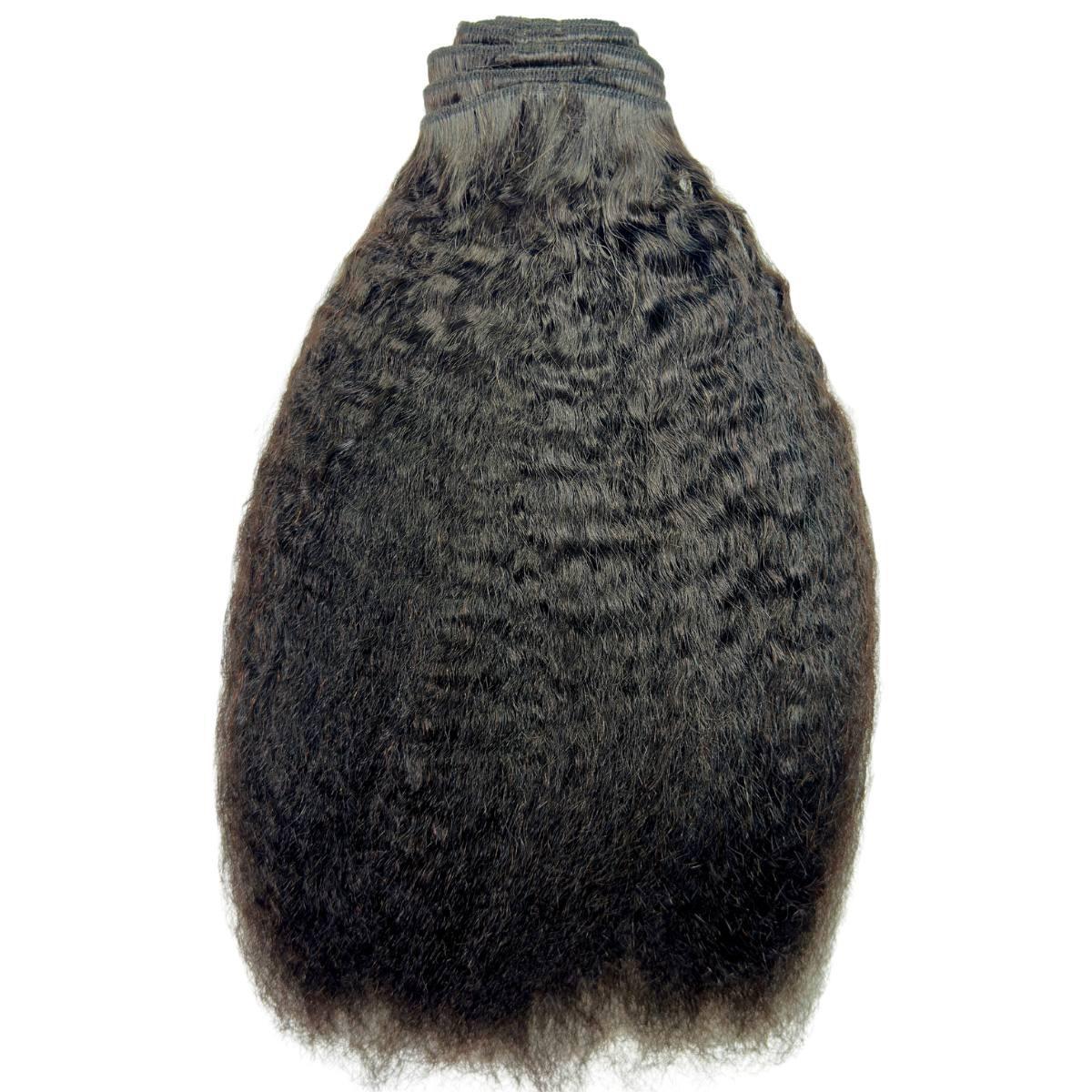Kinky Straight Clip-In 100% Human Hair Extensions HookedOnBundles Virgin Hair