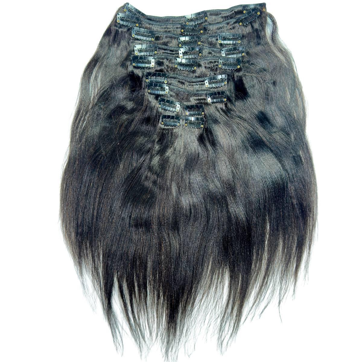 Yaki Straight Clip-In 100% Human Hair  Extensions HookedOnBundles Virgin Hair
