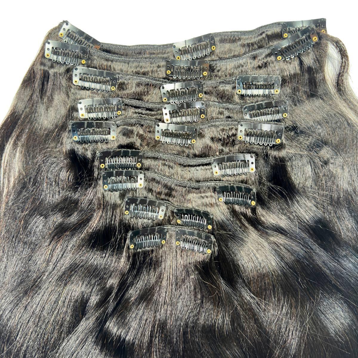 Yaki Straight Clip-In 100% Human Hair  Extensions HookedOnBundles Virgin Hair