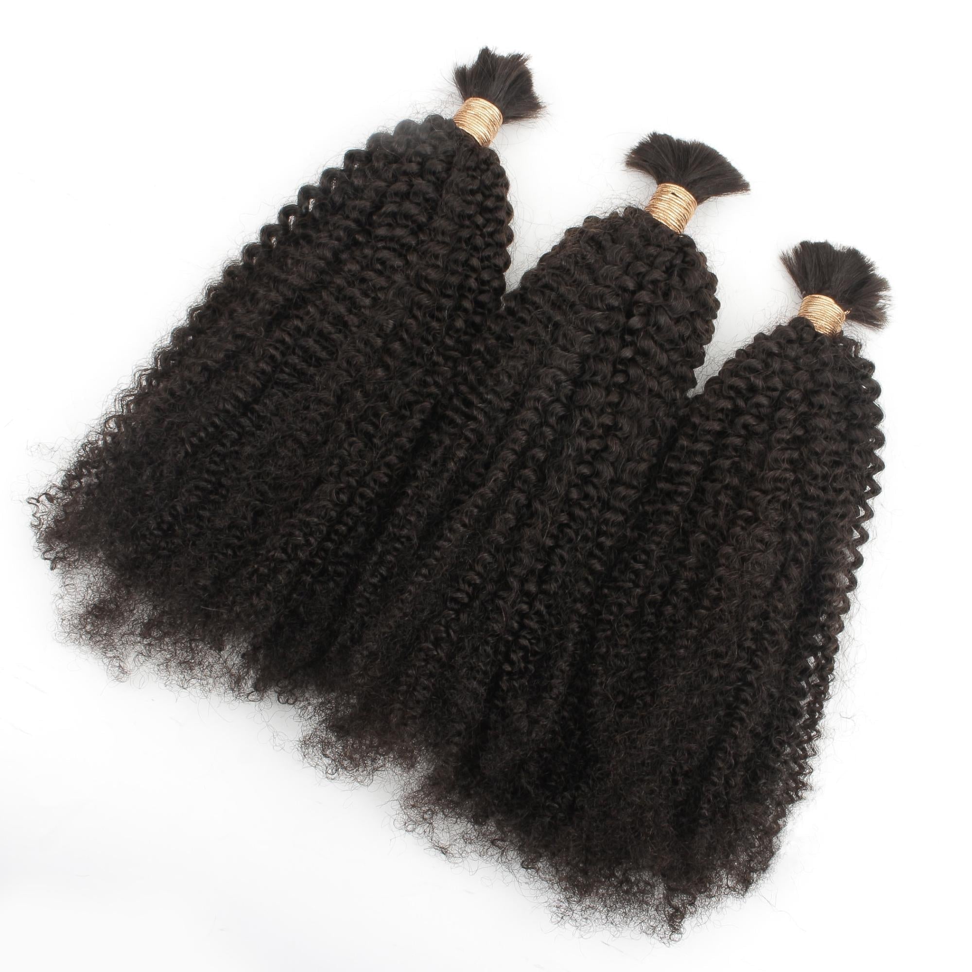 Afro Kinky Bulk 100% Human Braiding Hair - HookedOnBundles Virgin Hair HookedOnBundles Virgin Hair