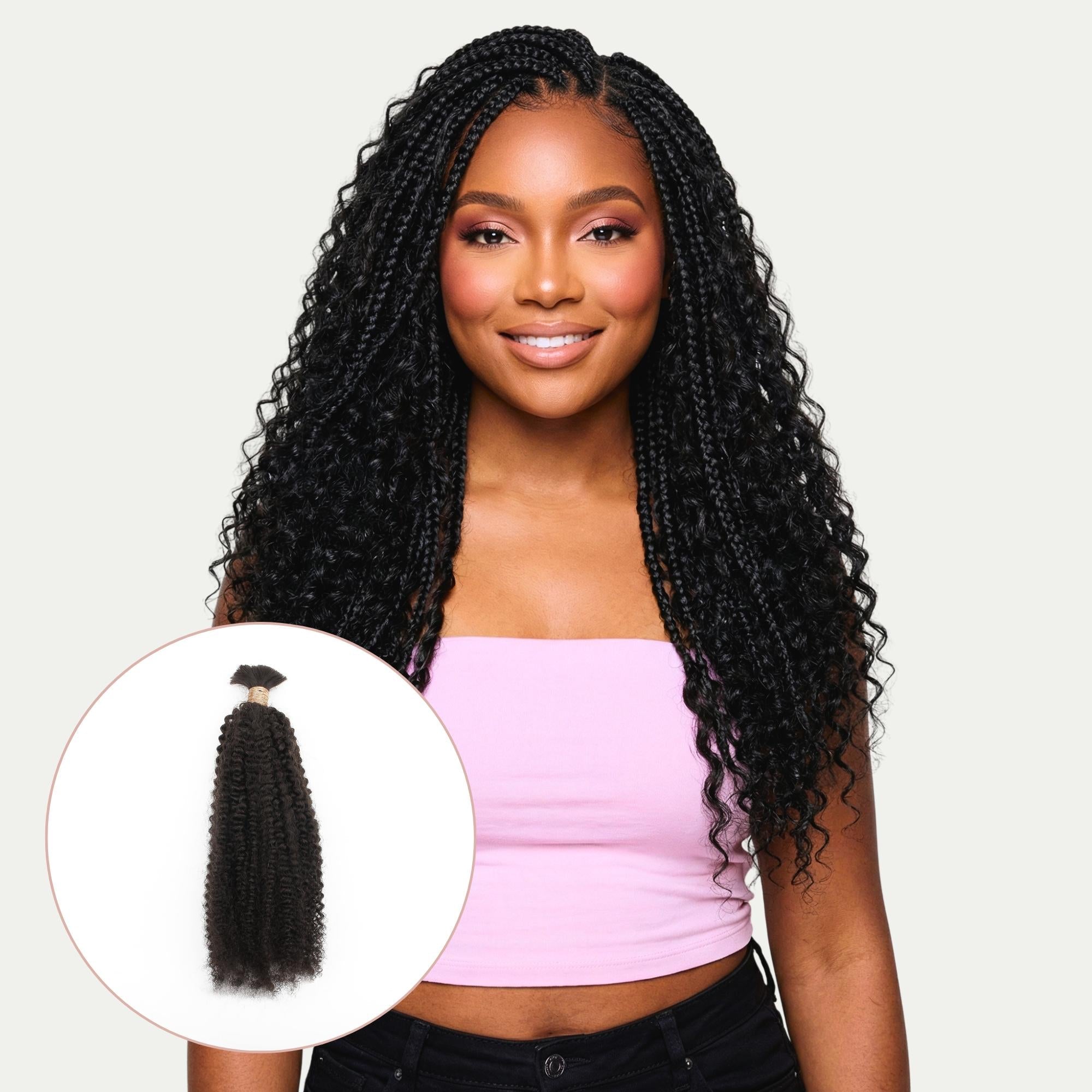 Afro Kinky Bulk 100% Human Braiding Hair - HookedOnBundles Virgin Hair HookedOnBundles Virgin Hair