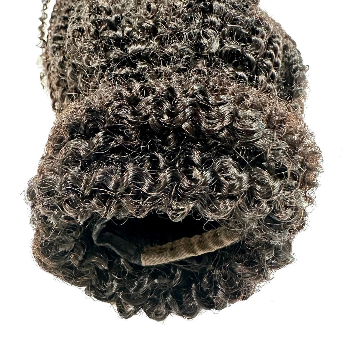 Afro Kinky Curly Ponytail Extension wrap-around attachment detail HookedOnBundles Virgin Hair