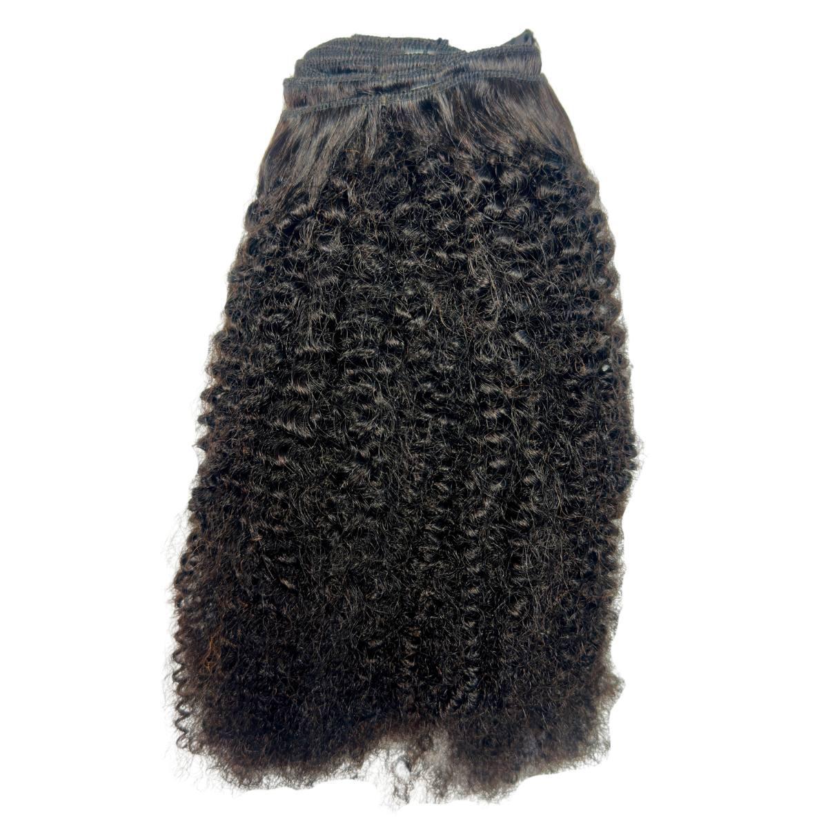 Afro Kinky Curly Clip-In 100% Human Hair Extensions - HookedOnBundles Virgin Hair HookedOnBundles Virgin Hair