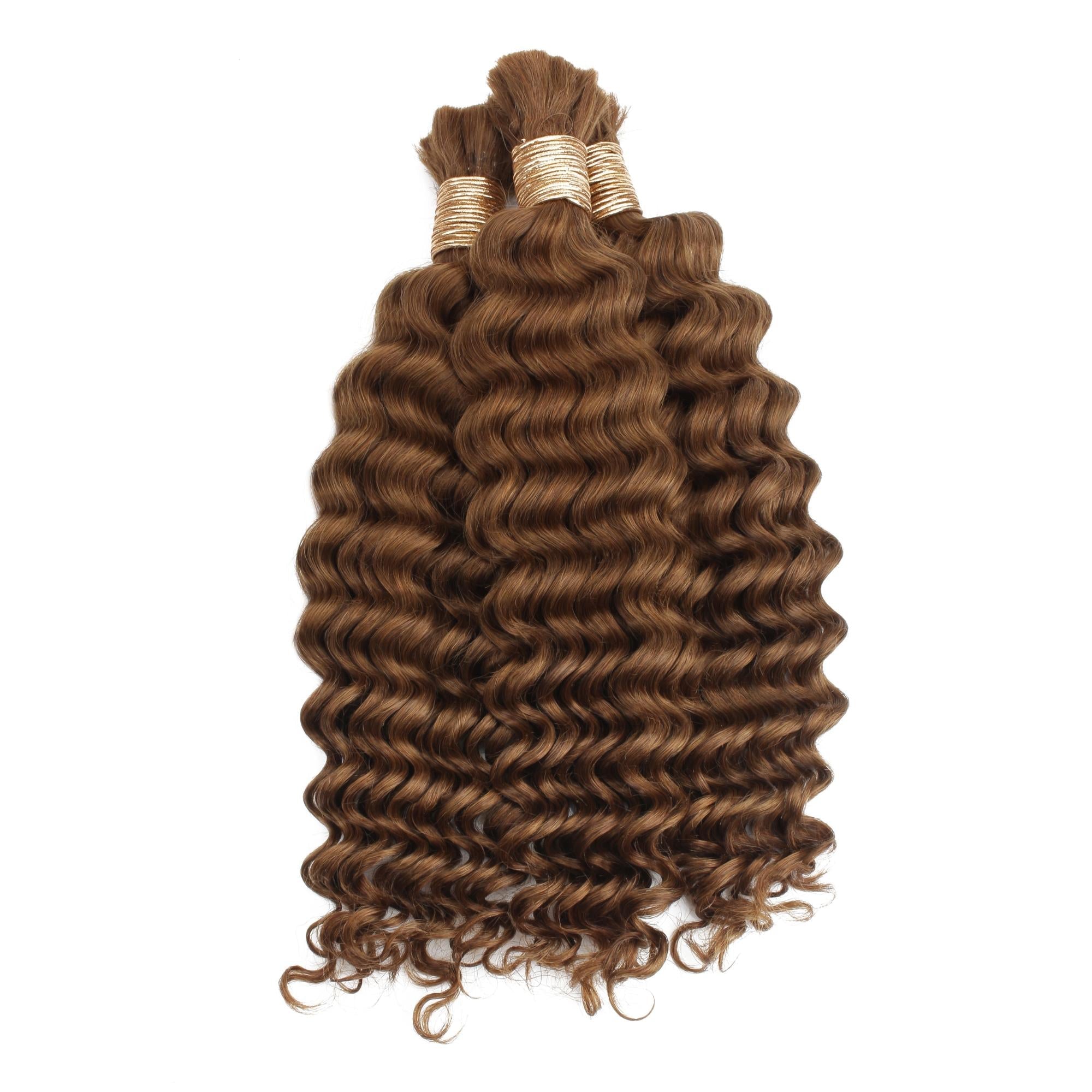 Auburn Deep Wave Bulk 100% Human Braiding Hair - HookedOnBundles Virgin Hair HookedOnBundles Virgin Hair