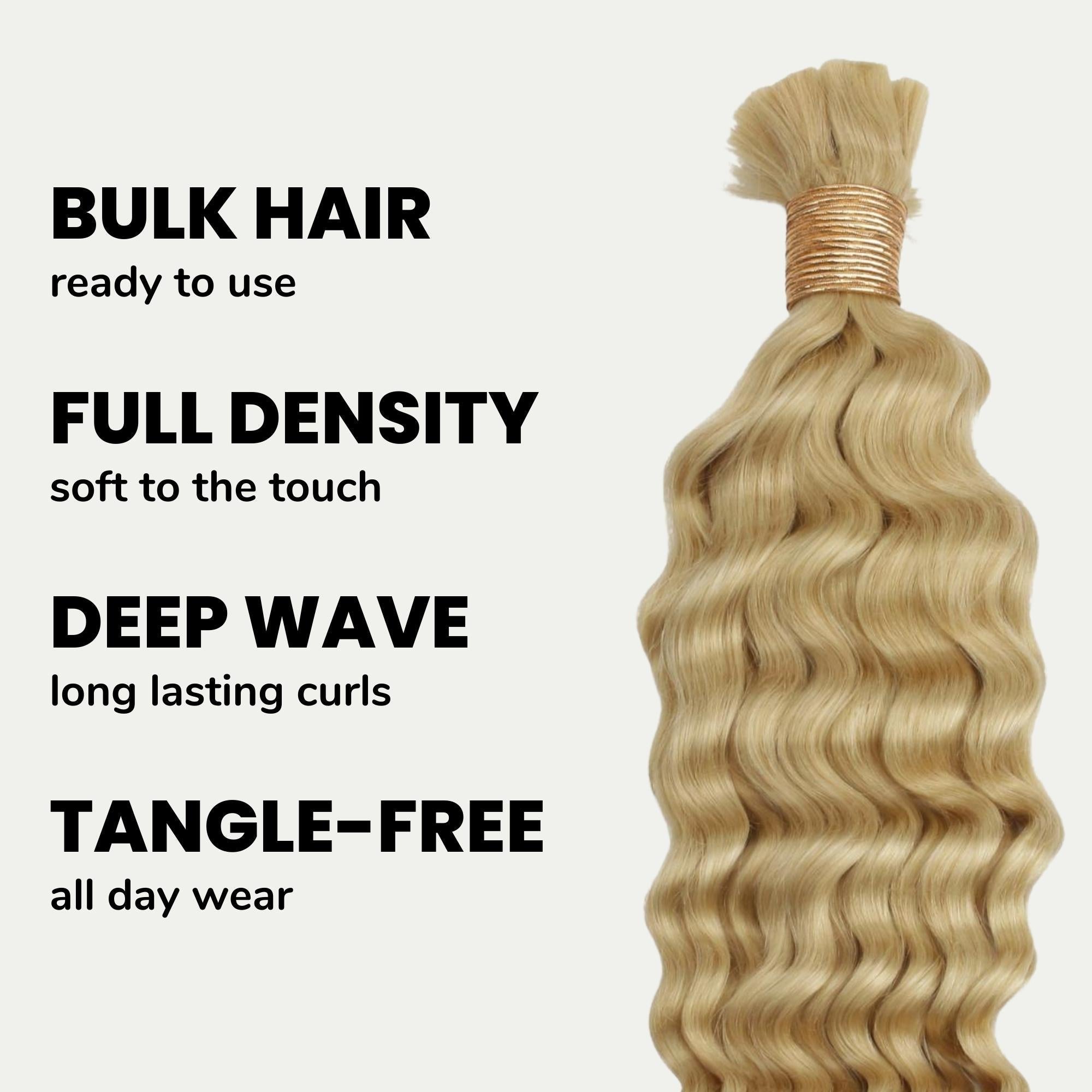 Blonde Deep Wave Bulk 100% Human Braiding Hair - HookedOnBundles Virgin Hair HookedOnBundles Virgin Hair