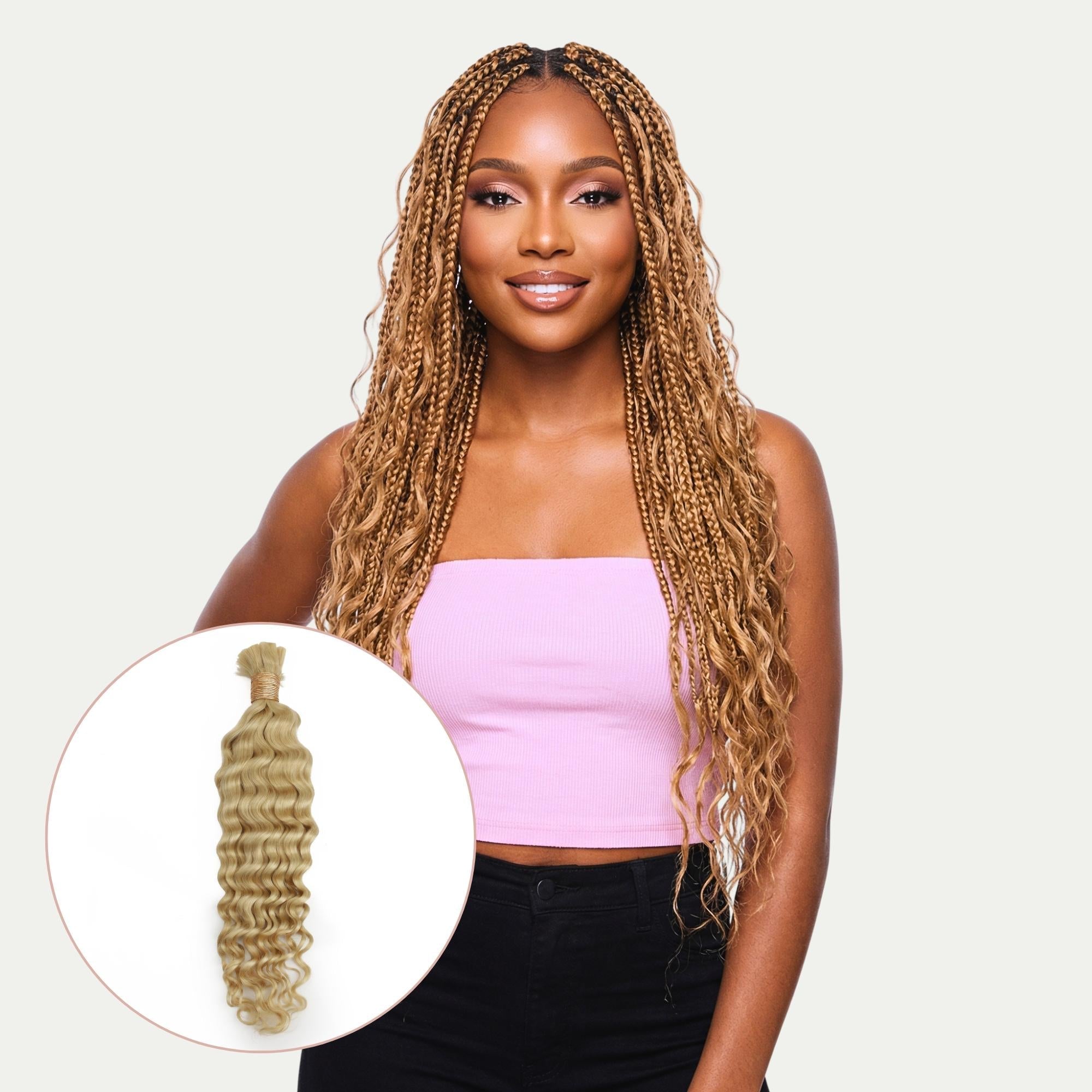 Blonde Deep Wave Bulk 100% Human Braiding Hair - HookedOnBundles Virgin Hair HookedOnBundles Virgin Hair