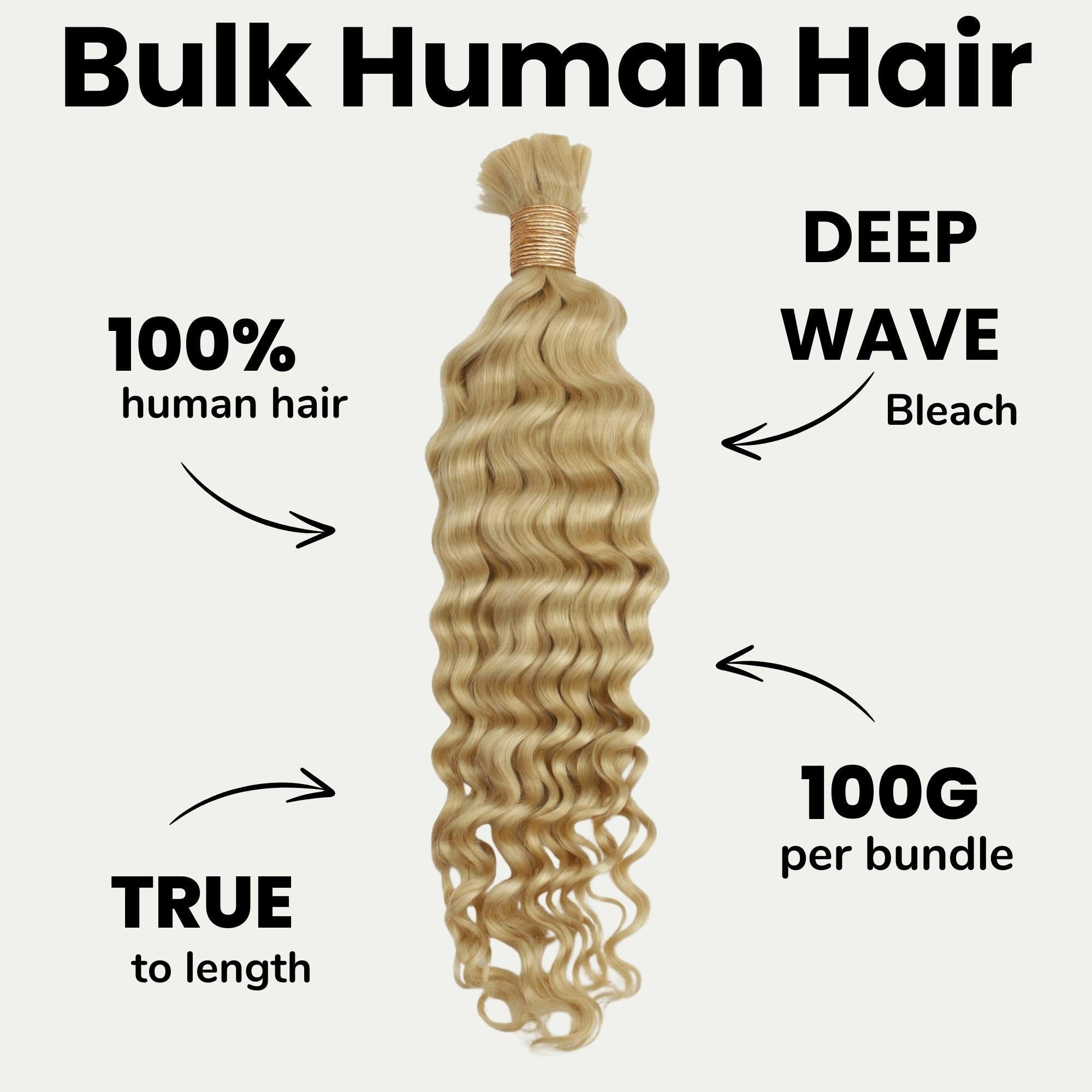 Blonde Deep Wave Bulk 100% Human Braiding Hair - HookedOnBundles Virgin Hair HookedOnBundles Virgin Hair