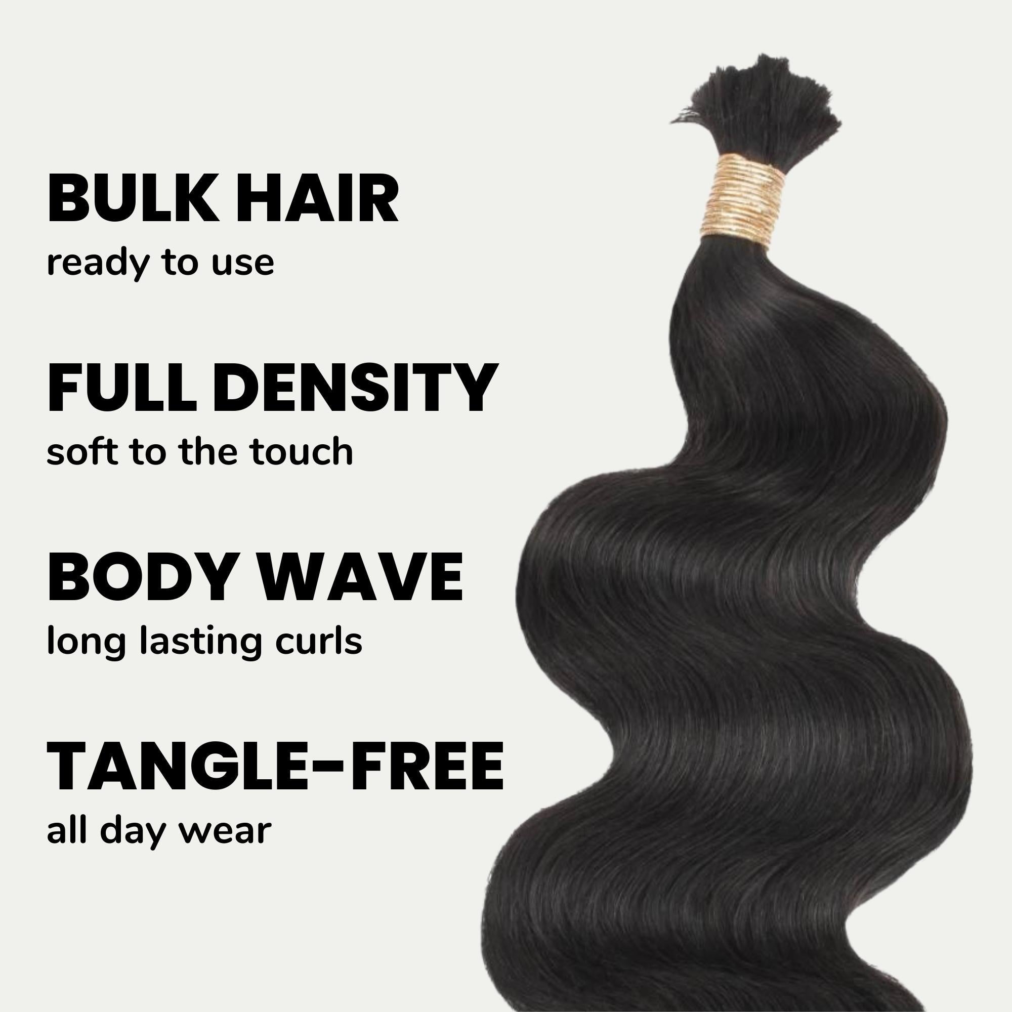 Body Wave Bulk 100% Human Braiding Hair - HookedOnBundles Virgin Hair HookedOnBundles Virgin Hair