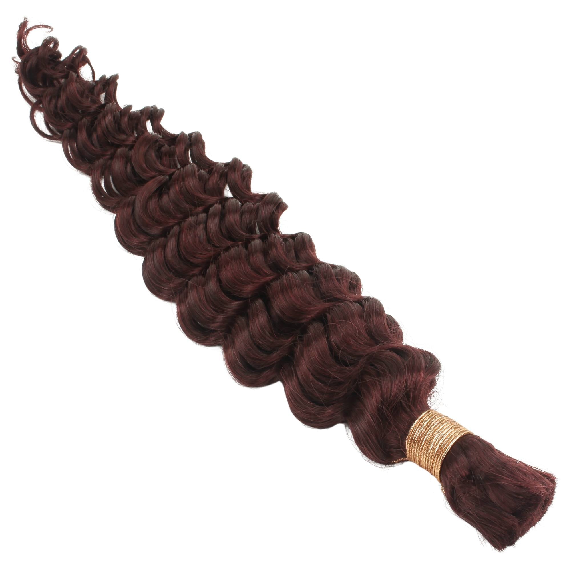 Burgundy Deep Wave Color 99J Bulk 100% Human Braiding Hair - HookedOnBundles Virgin Hair HookedOnBundles Virgin Hair