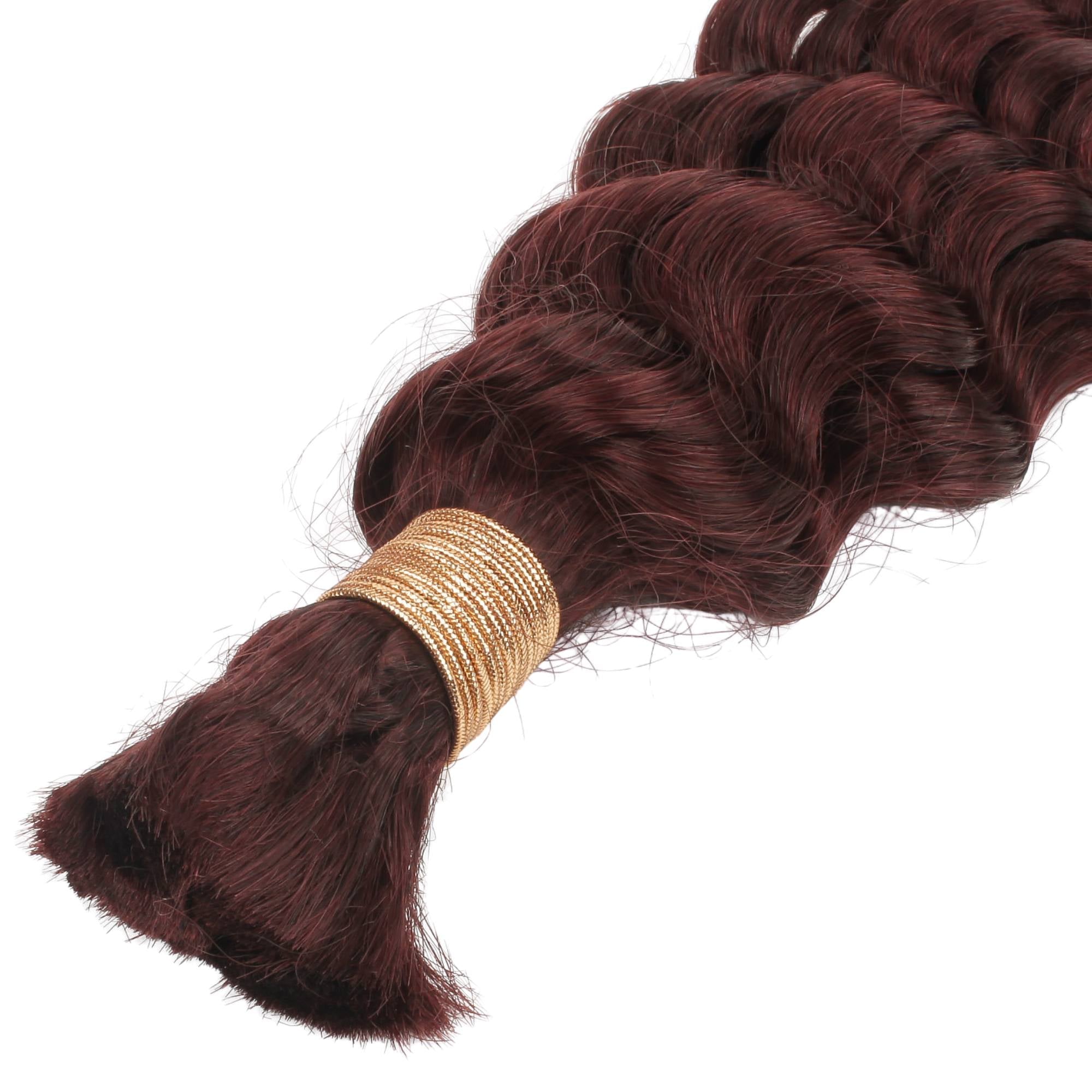 Burgundy Deep Wave Color 99J Bulk 100% Human Braiding Hair - HookedOnBundles Virgin Hair HookedOnBundles Virgin Hair