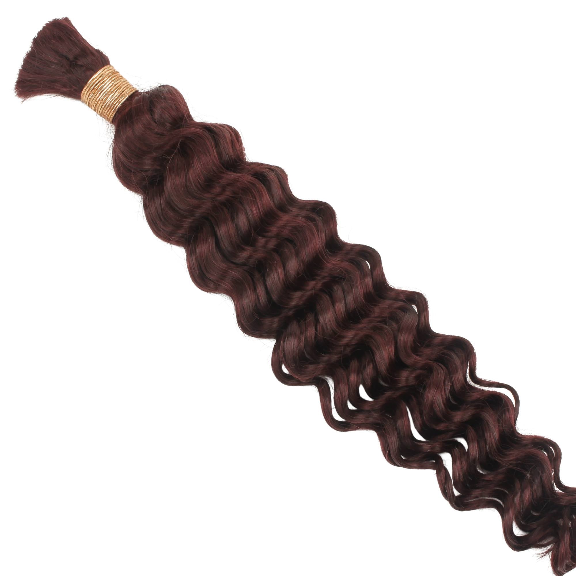 Burgundy Deep Wave Color 99J Bulk 100% Human Braiding Hair - HookedOnBundles Virgin Hair HookedOnBundles Virgin Hair