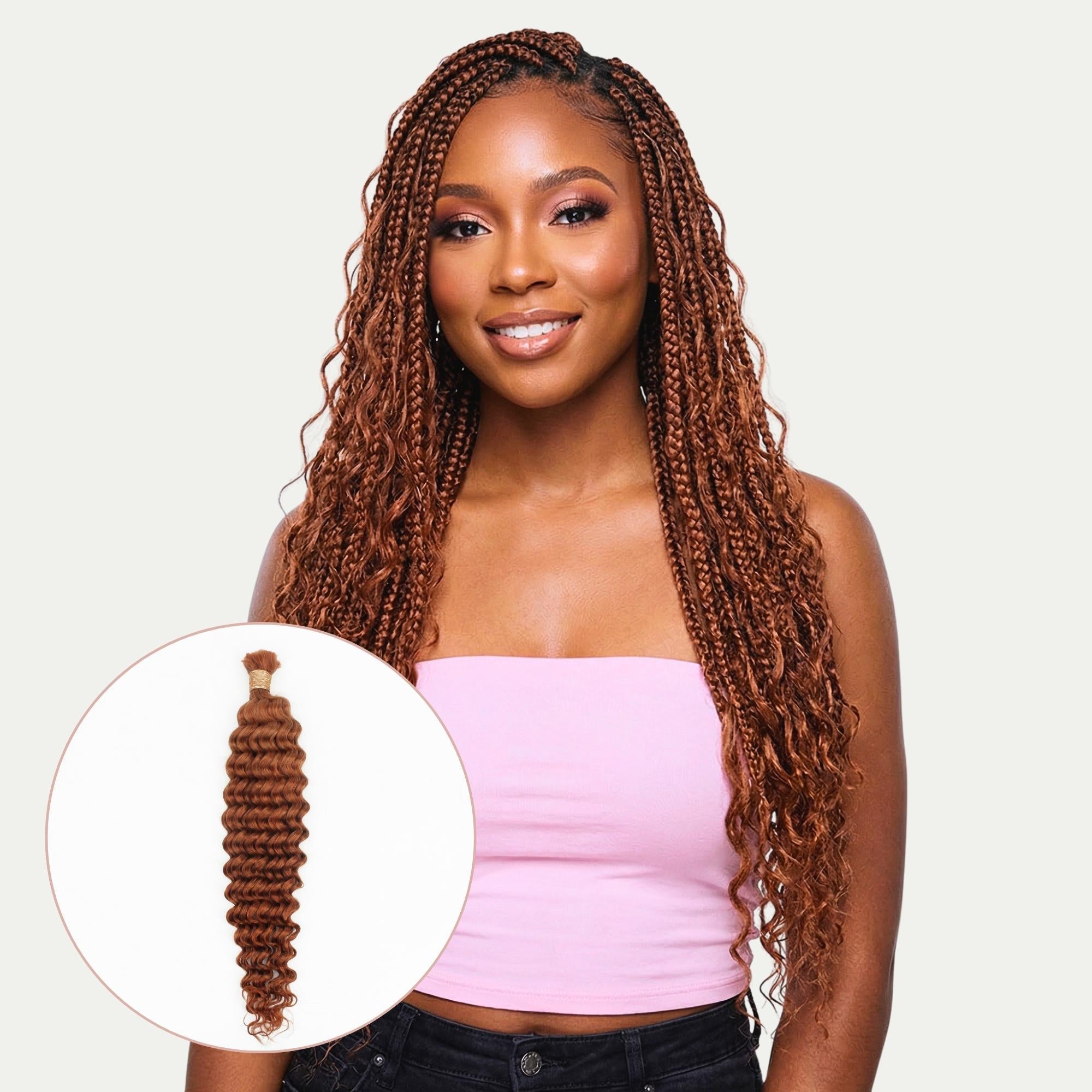 Copper Deep Wave Color 350 Bulk 100% Human Braiding Hair - HookedOnBundles Virgin Hair HookedOnBundles Virgin Hair