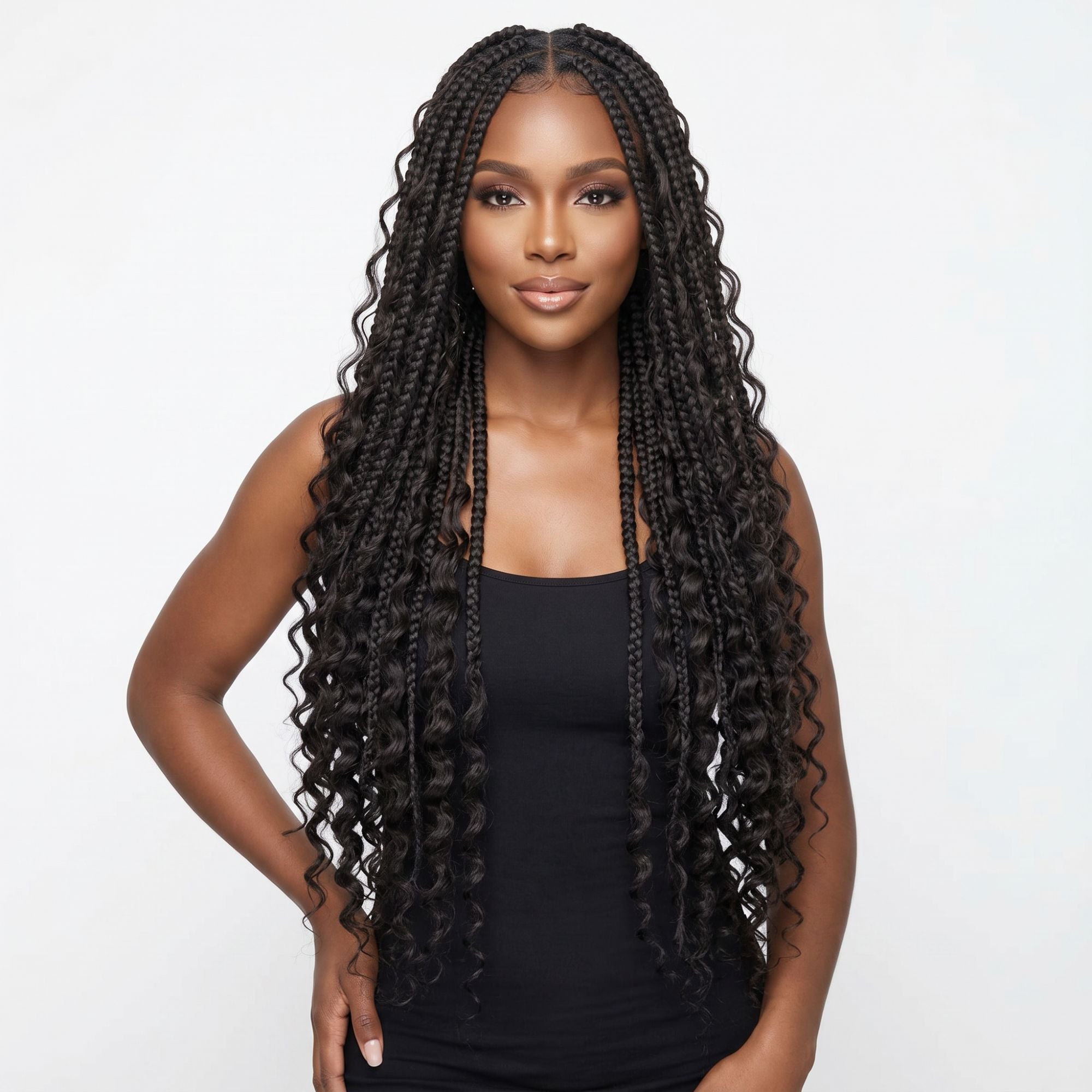 Deep Wave Boho Braids with Human Hair Blend - HookedOnBundles Virgin Hair HookedOnBundles Virgin Hair