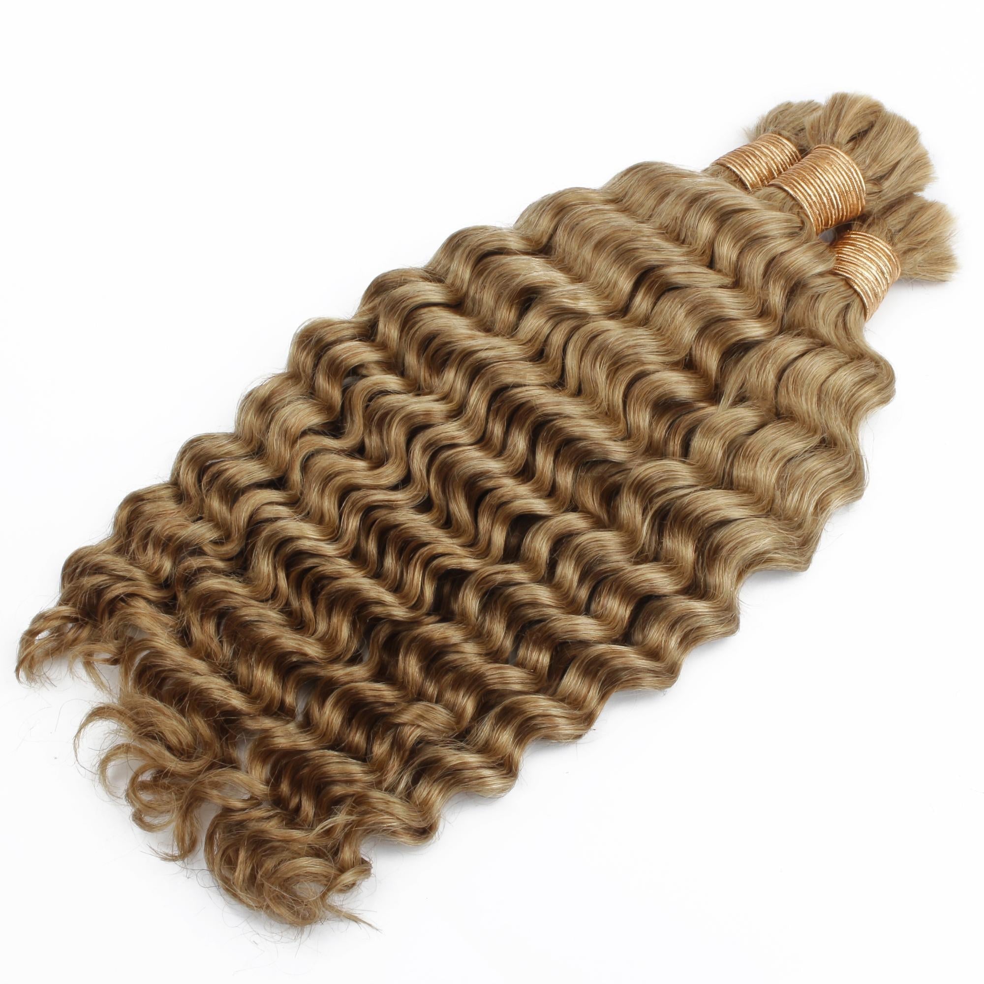Honey Blonde Deep Wave 27 Bulk 100% Human Braiding Hair - HookedOnBundles Virgin Hair HookedOnBundles Virgin Hair
