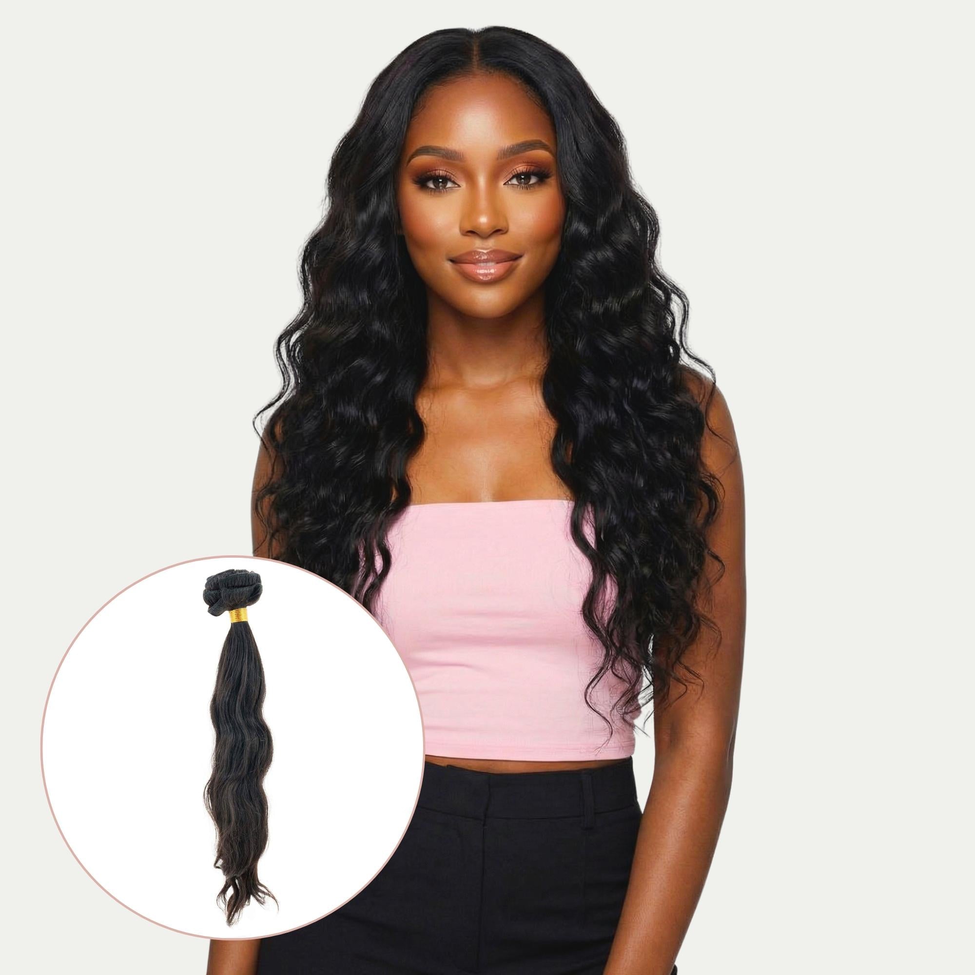 Indian Curly Natural Black Clip-in 100% Human Hair Extensions - HookedOnBundles Virgin Hair HookedOnBundles Virgin Hair