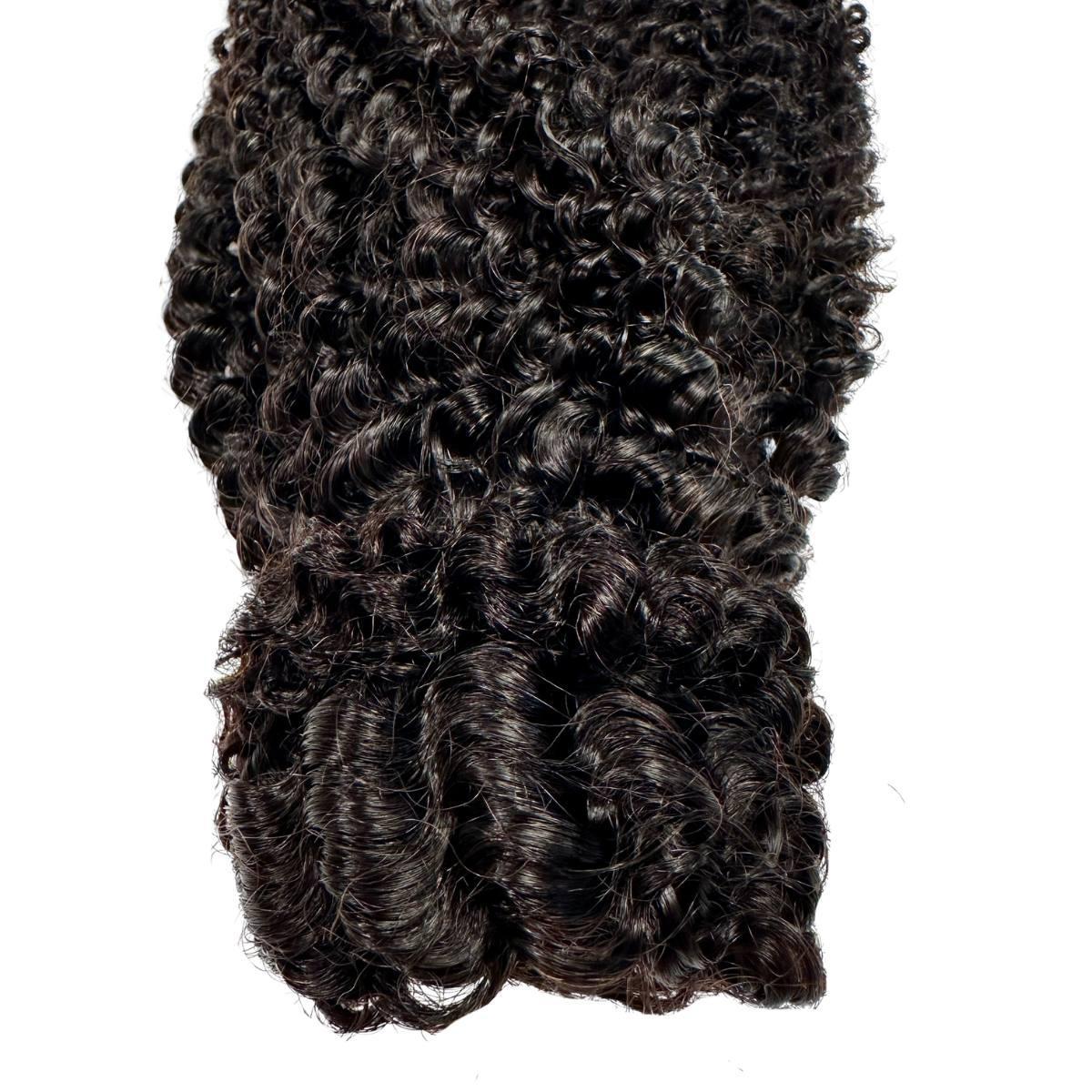 Jerry Curl Ponytail Extension wrap-around attachment detail HookedOnBundles Virgin Hair
