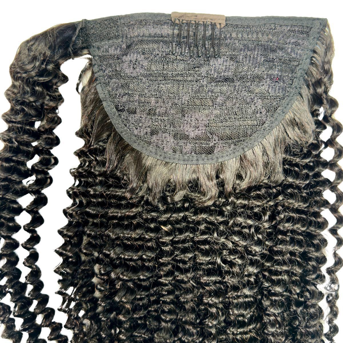 Jerry Curl Ponytail Extension curl definition close-up HookedOnBundles Virgin Hair