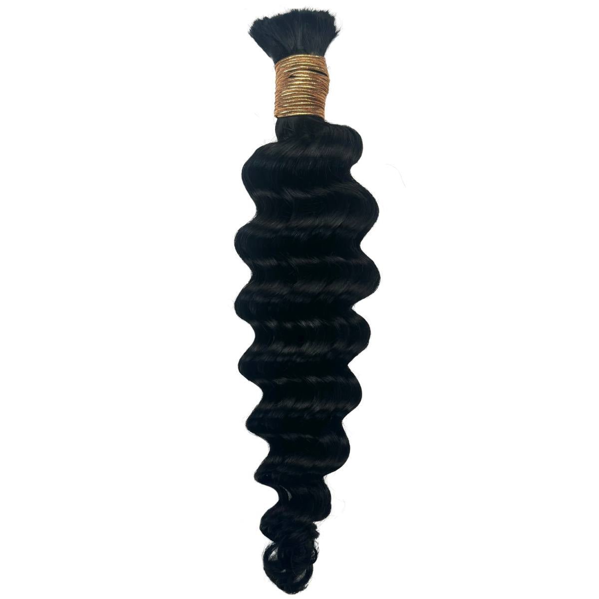 Jet Black Deep Wave Bulk 100% Human Braiding Hair - HookedOnBundles Virgin Hair HookedOnBundles Virgin Hair