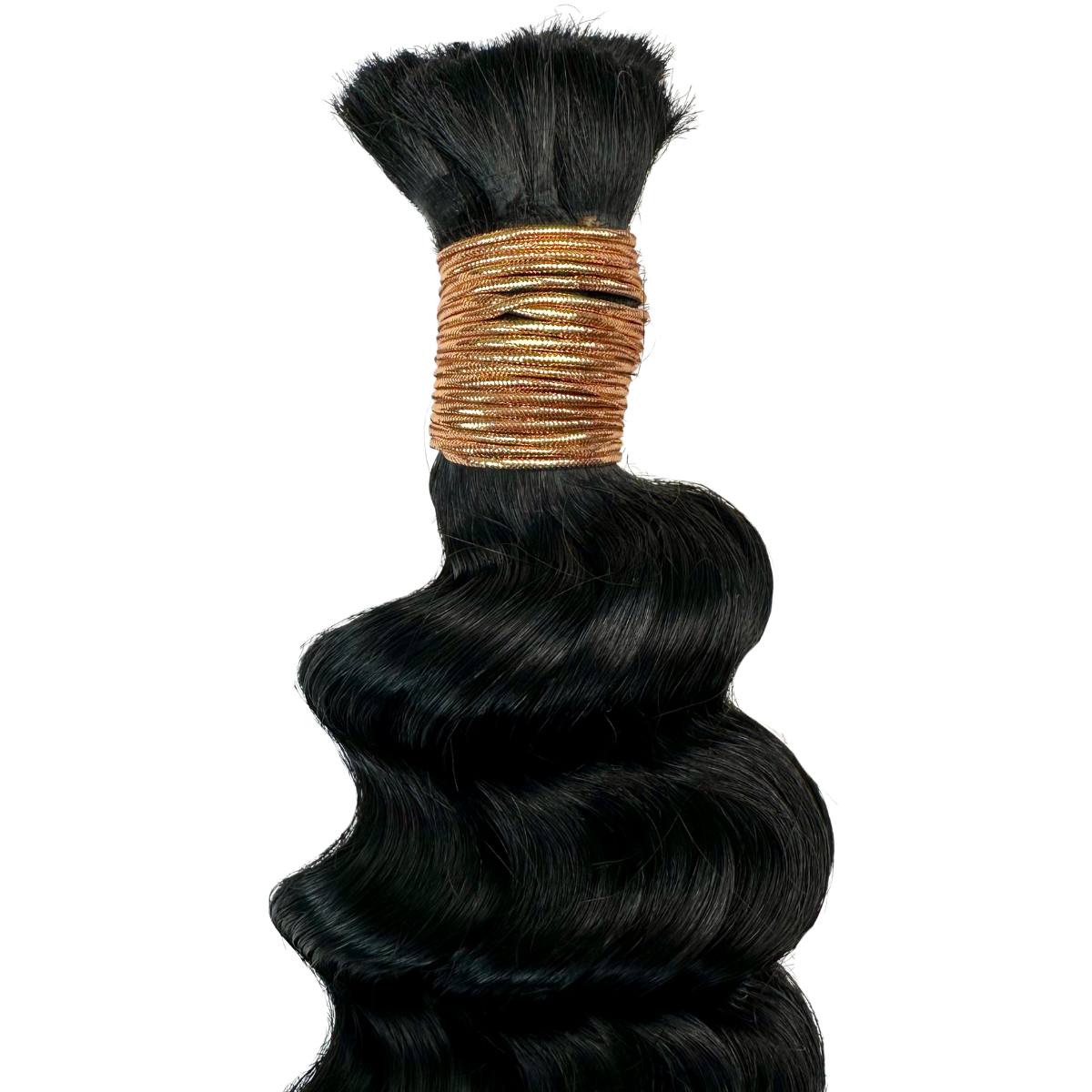 Jet Black Deep Wave Bulk 100% Human Braiding Hair - HookedOnBundles Virgin Hair HookedOnBundles Virgin Hair