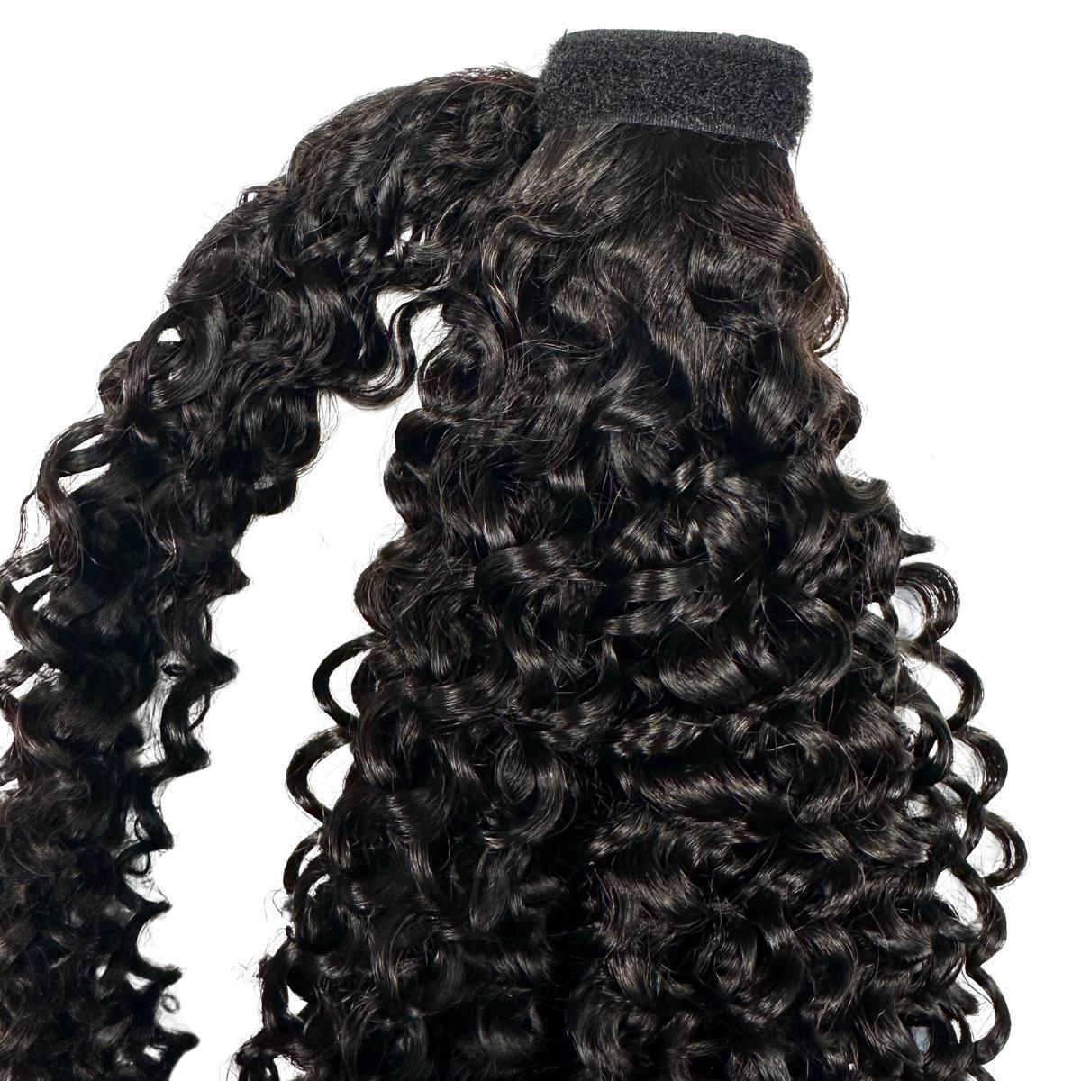 Kinky Curly Ponytail Extension styled on model HookedOnBundles Virgin Hair