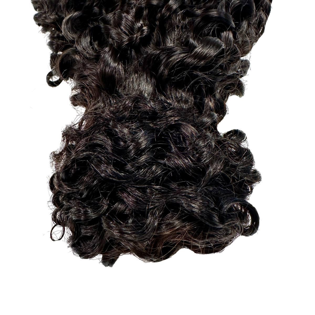 Kinky Curly Ponytail Extension wrap-around attachment detail HookedOnBundles Virgin Hair