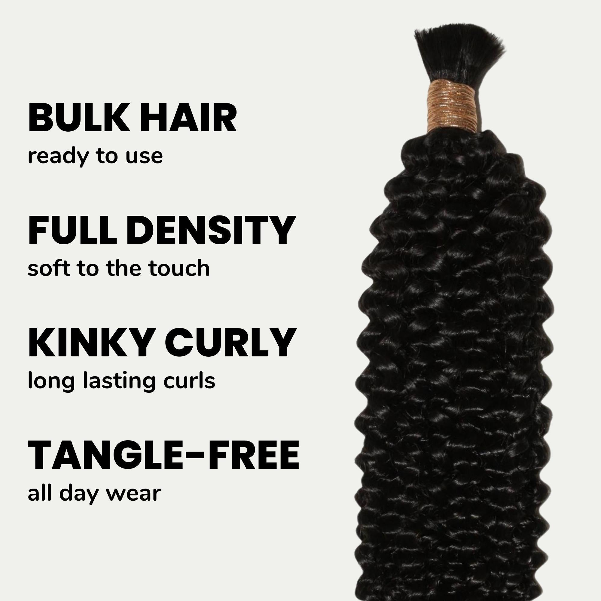 Kinky Curly Bulk 100% Human Braiding Hair - HookedOnBundles Virgin Hair HookedOnBundles Virgin Hair