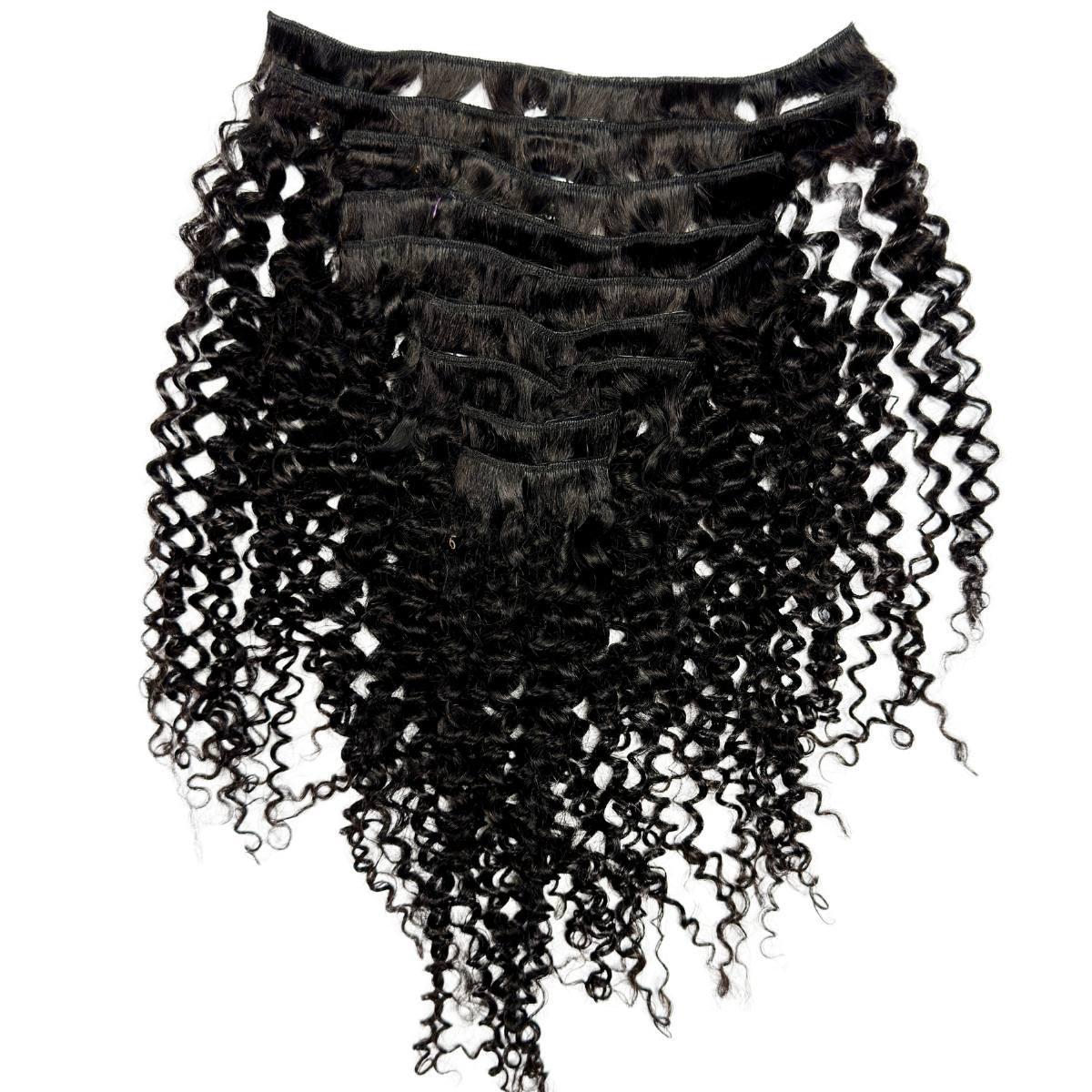 Kinky Curly Clip-In 100% Human Hair Extensions - HookedOnBundles Virgin Hair HookedOnBundles Virgin Hair