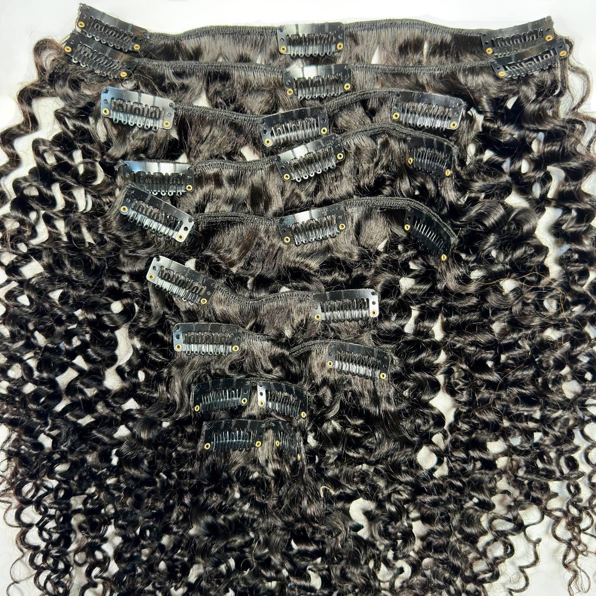 Kinky Curly Clip-In 100% Human Hair Extensions - HookedOnBundles Virgin Hair HookedOnBundles Virgin Hair