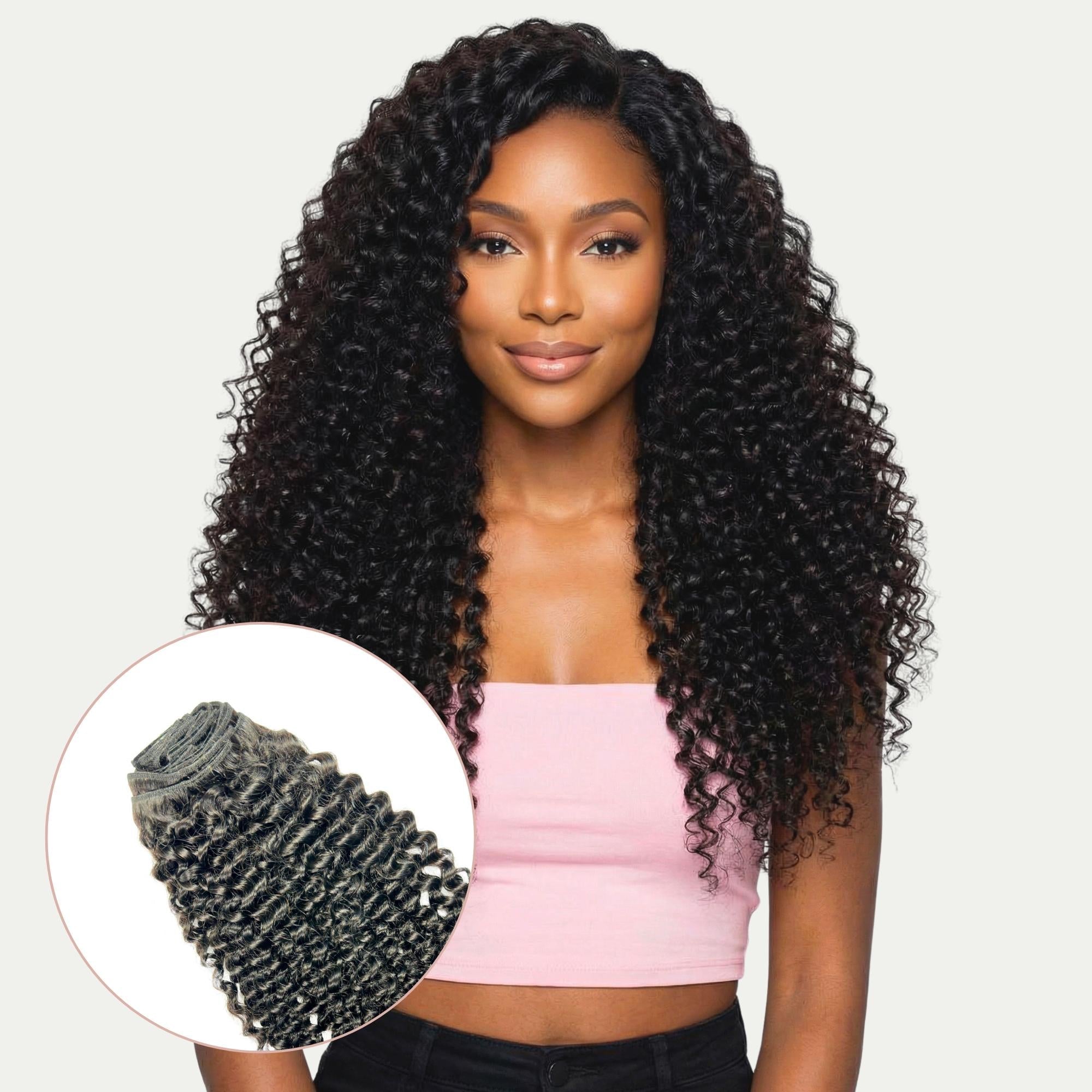 Kinky Curly Clip-In 100% Human Hair Extensions - HookedOnBundles Virgin Hair HookedOnBundles Virgin Hair
