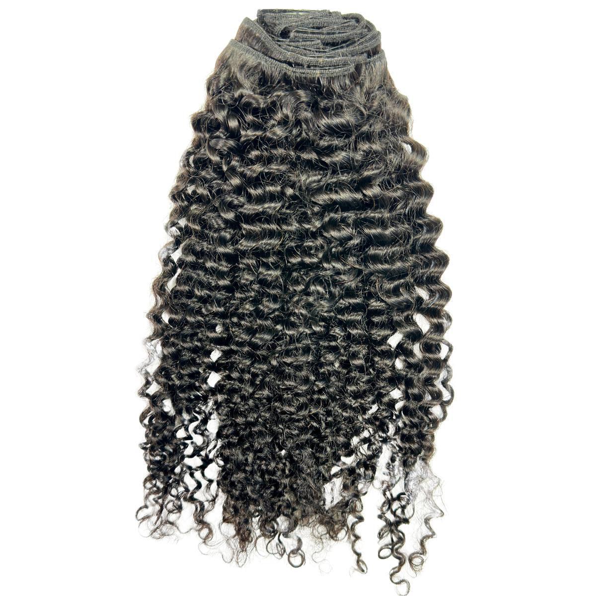 Kinky Curly Clip-In 100% Human Hair Extensions - HookedOnBundles Virgin Hair HookedOnBundles Virgin Hair
