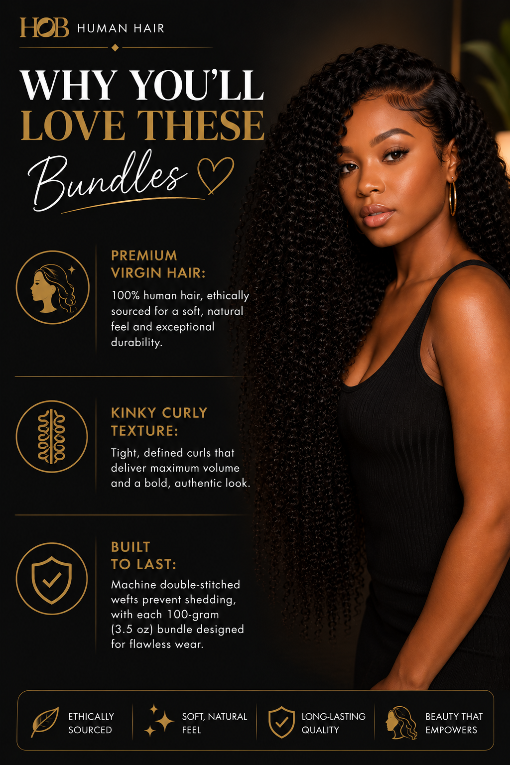 Virgin Kinky Curly Hair Extensions HookedOnBundles Virgin Hair