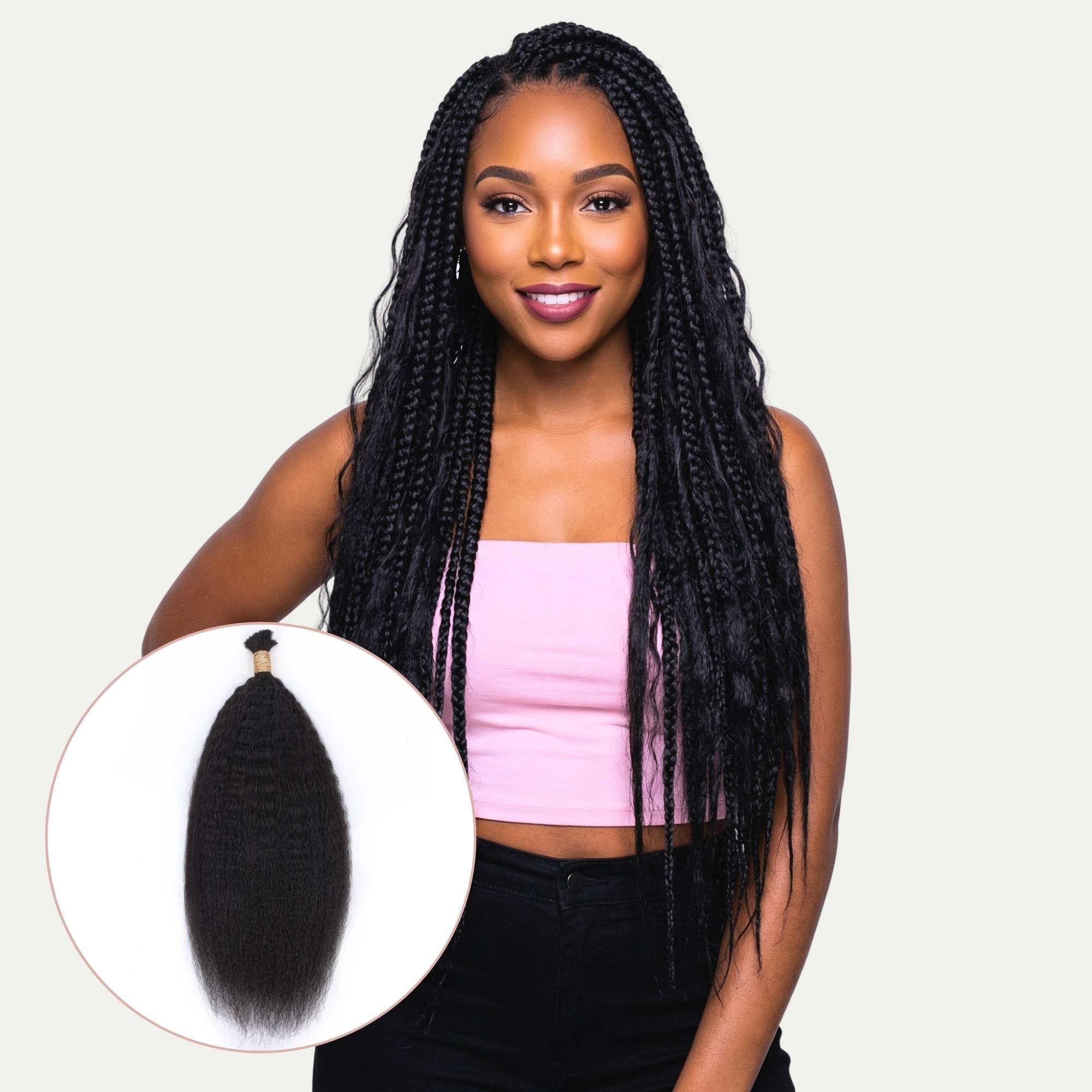 Kinky Straight Bulk 100% Human Braiding Hair - HookedOnBundles Virgin Hair HookedOnBundles Virgin Hair