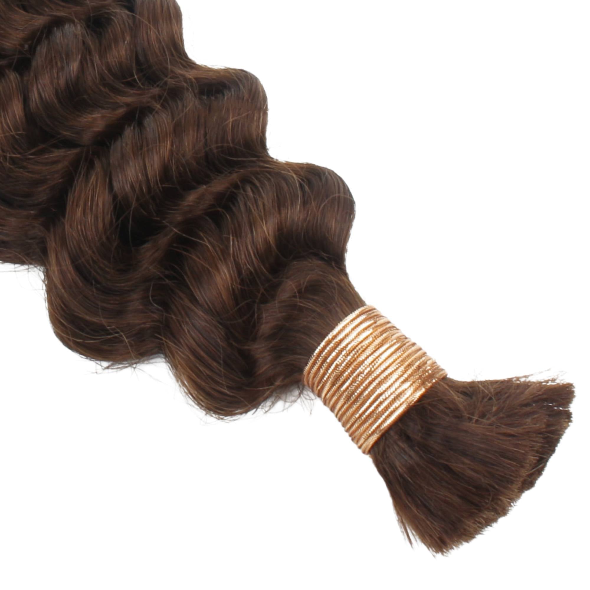 Medium Brown Deep Wave Color 4 Bulk 100% Human Braiding Hair - HookedOnBundles Virgin Hair HookedOnBundles Virgin Hair