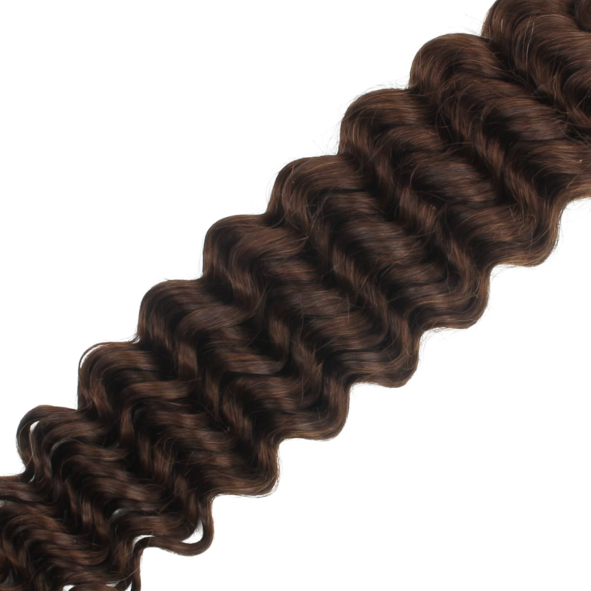 Medium Brown Deep Wave Color 4 Bulk 100% Human Braiding Hair - HookedOnBundles Virgin Hair HookedOnBundles Virgin Hair
