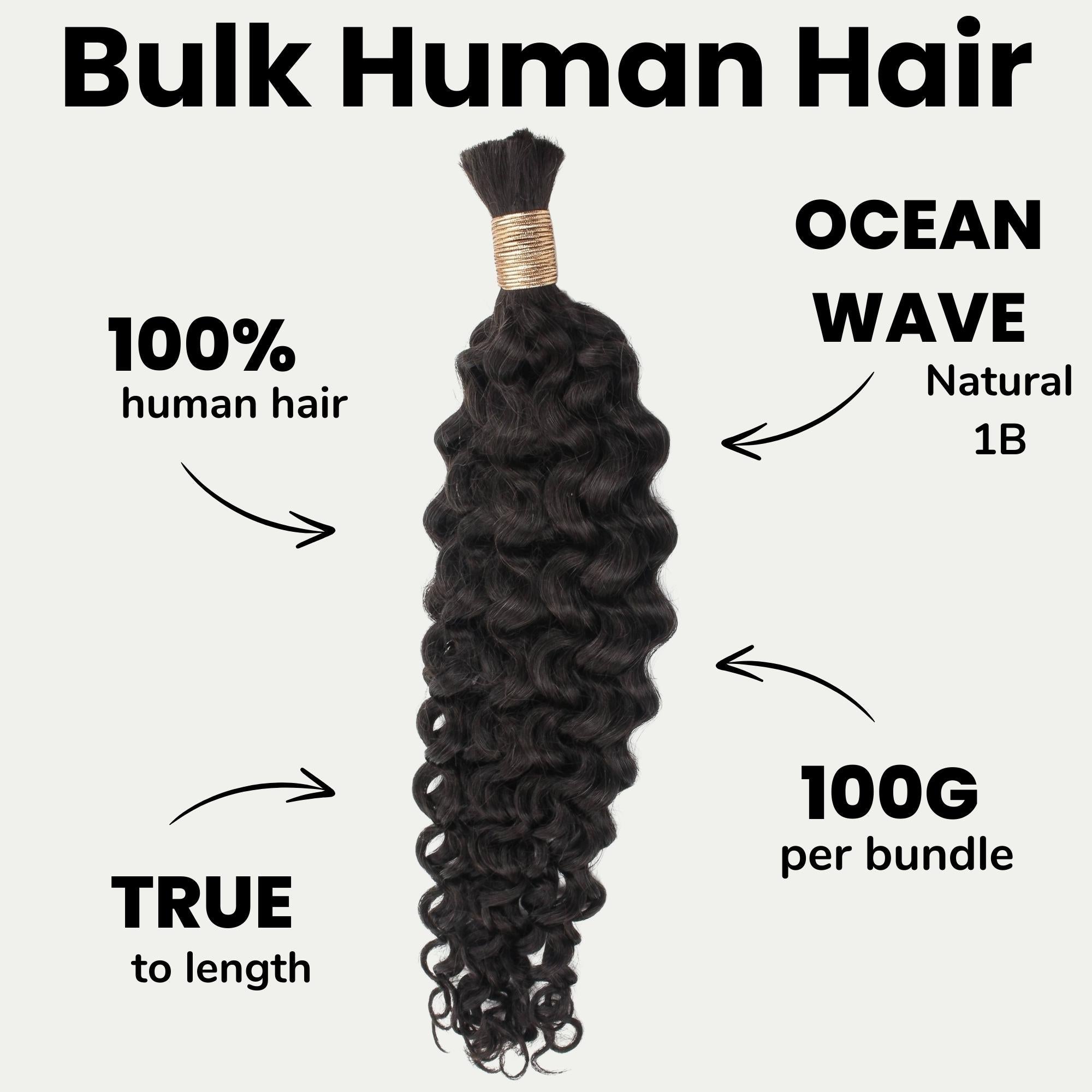 Ocean Wave Bulk 100% Human Braiding Hair - HookedOnBundles Virgin Hair HookedOnBundles Virgin Hair