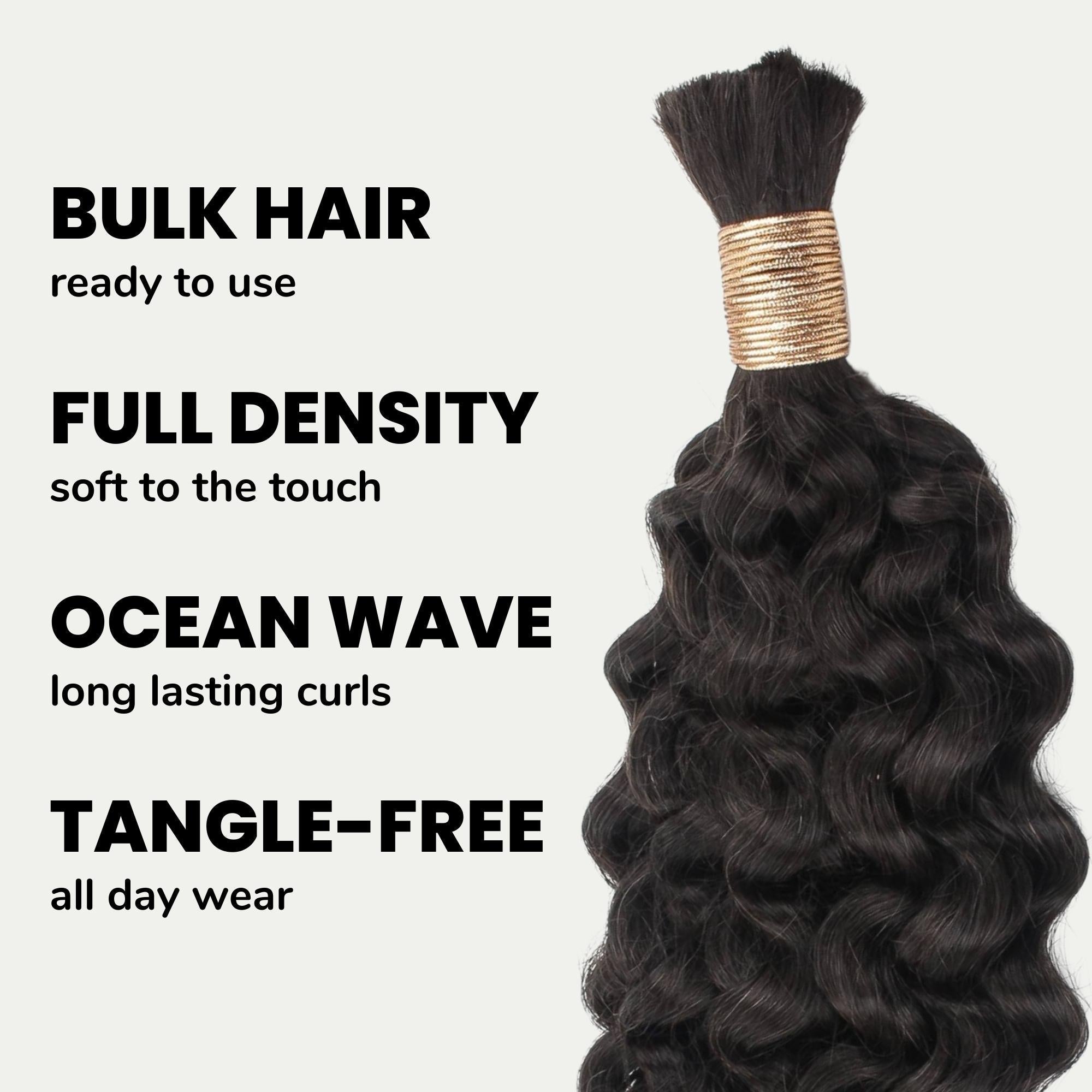 Ocean Wave Bulk 100% Human Braiding Hair - HookedOnBundles Virgin Hair HookedOnBundles Virgin Hair