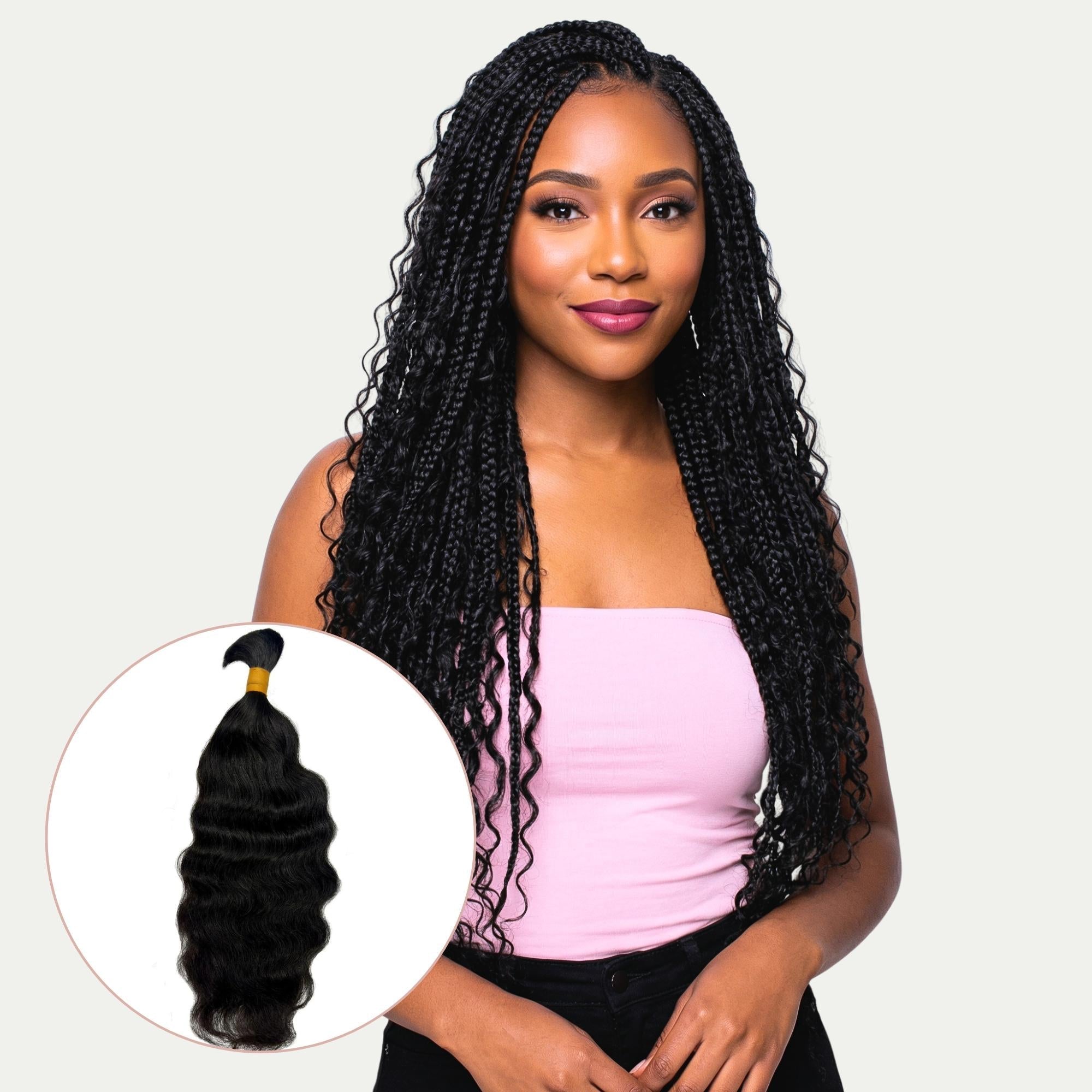 Raw Indian Curly Bulk 100% Human Braiding Hair - HookedOnBundles Virgin Hair