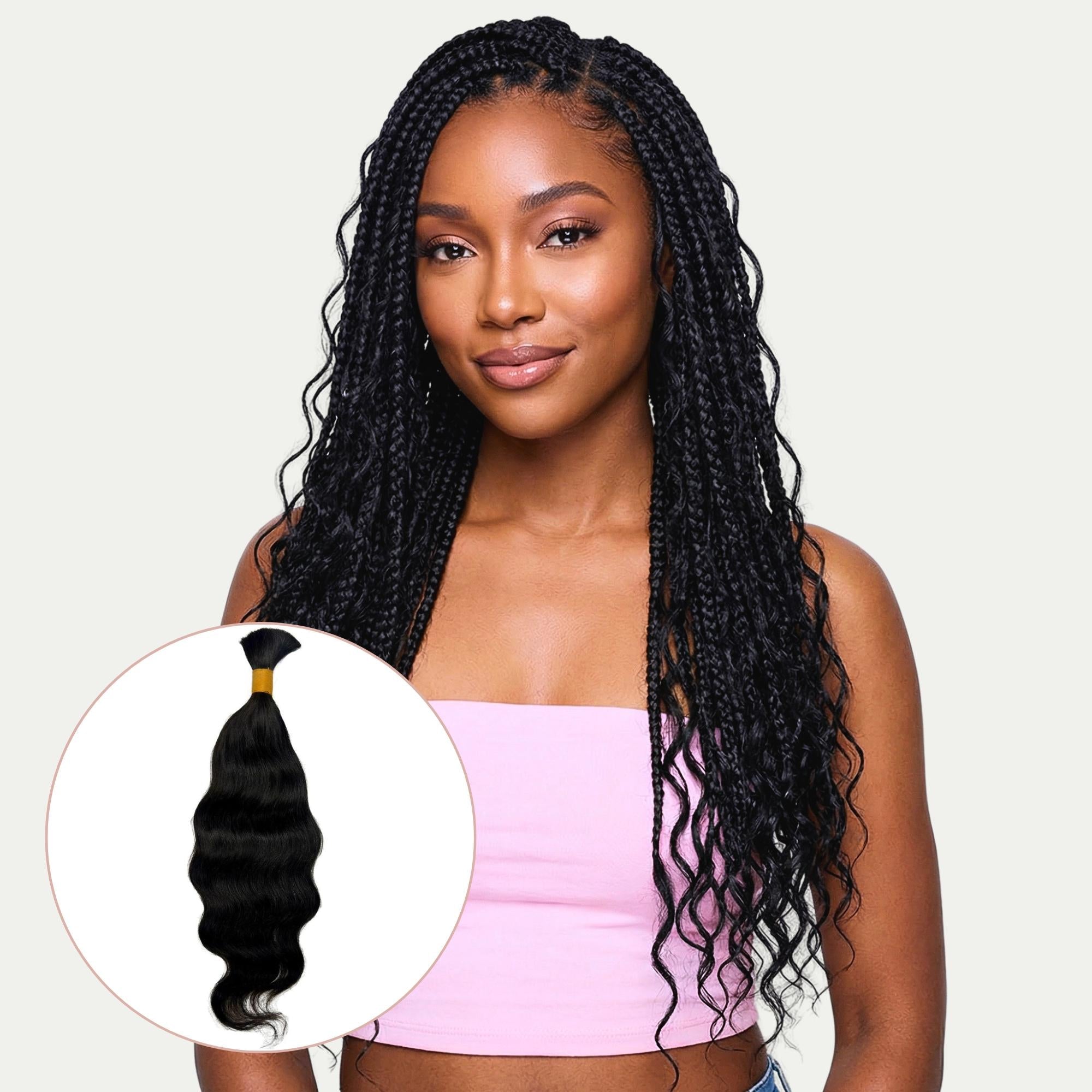 Raw Indian Wavy Bulk 100% Human Braiding Hair - HookedOnBundles Virgin Hair HookedOnBundles Virgin Hair
