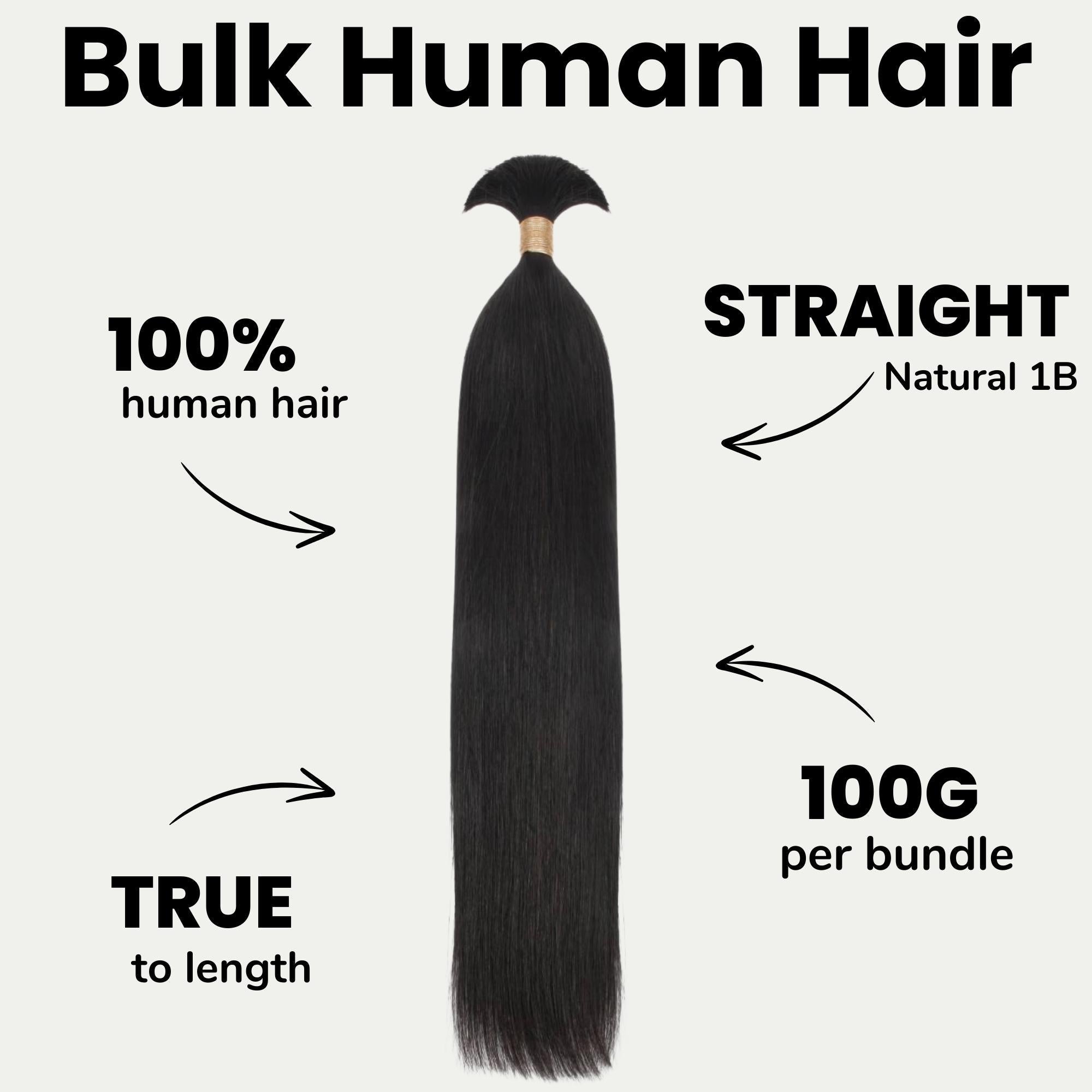 Straight Bulk 100% Human Braiding Hair - HookedOnBundles Virgin Hair HookedOnBundles Virgin Hair