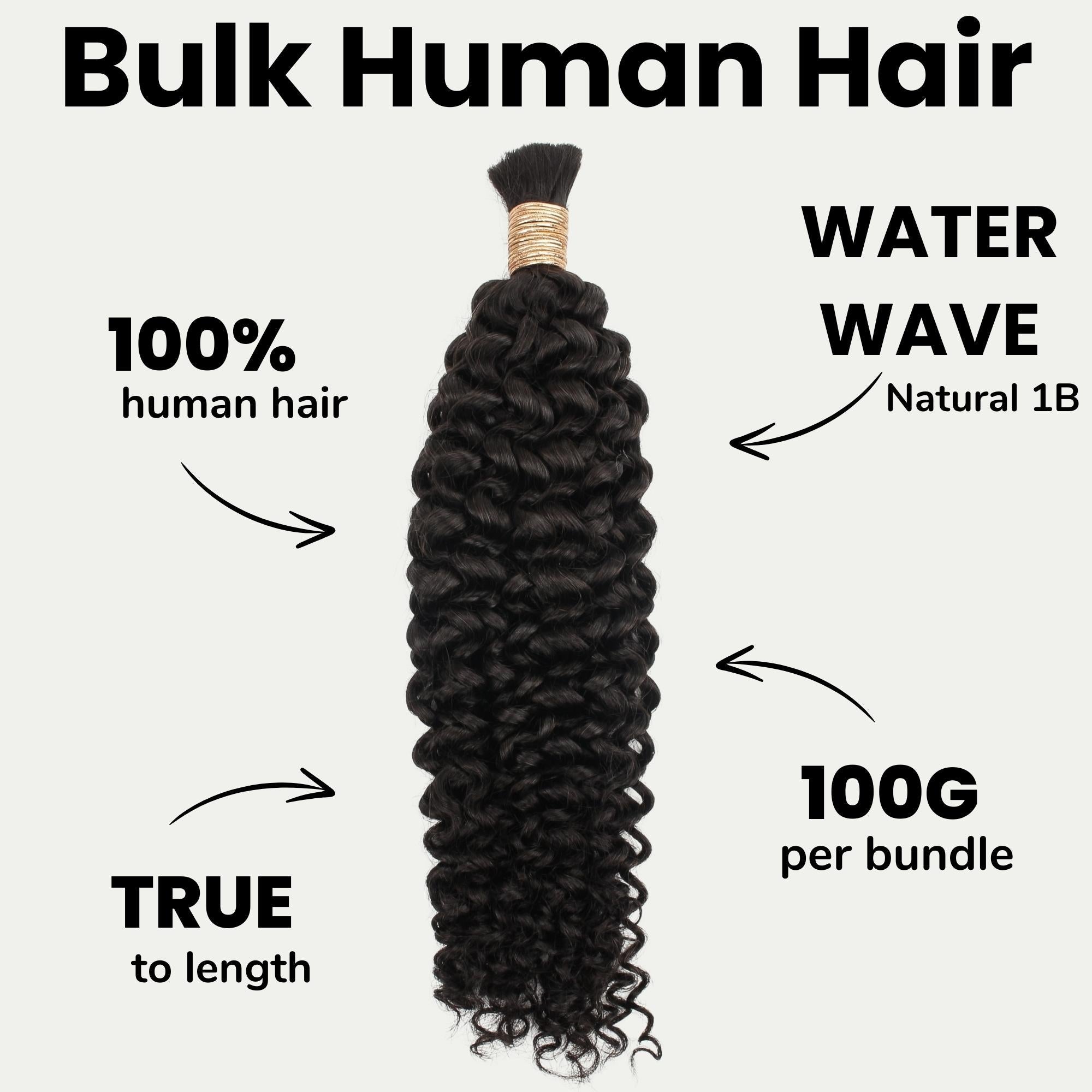 Water Wave Bulk 100% Human Braiding Hair - HookedOnBundles Virgin Hair HookedOnBundles Virgin Hair