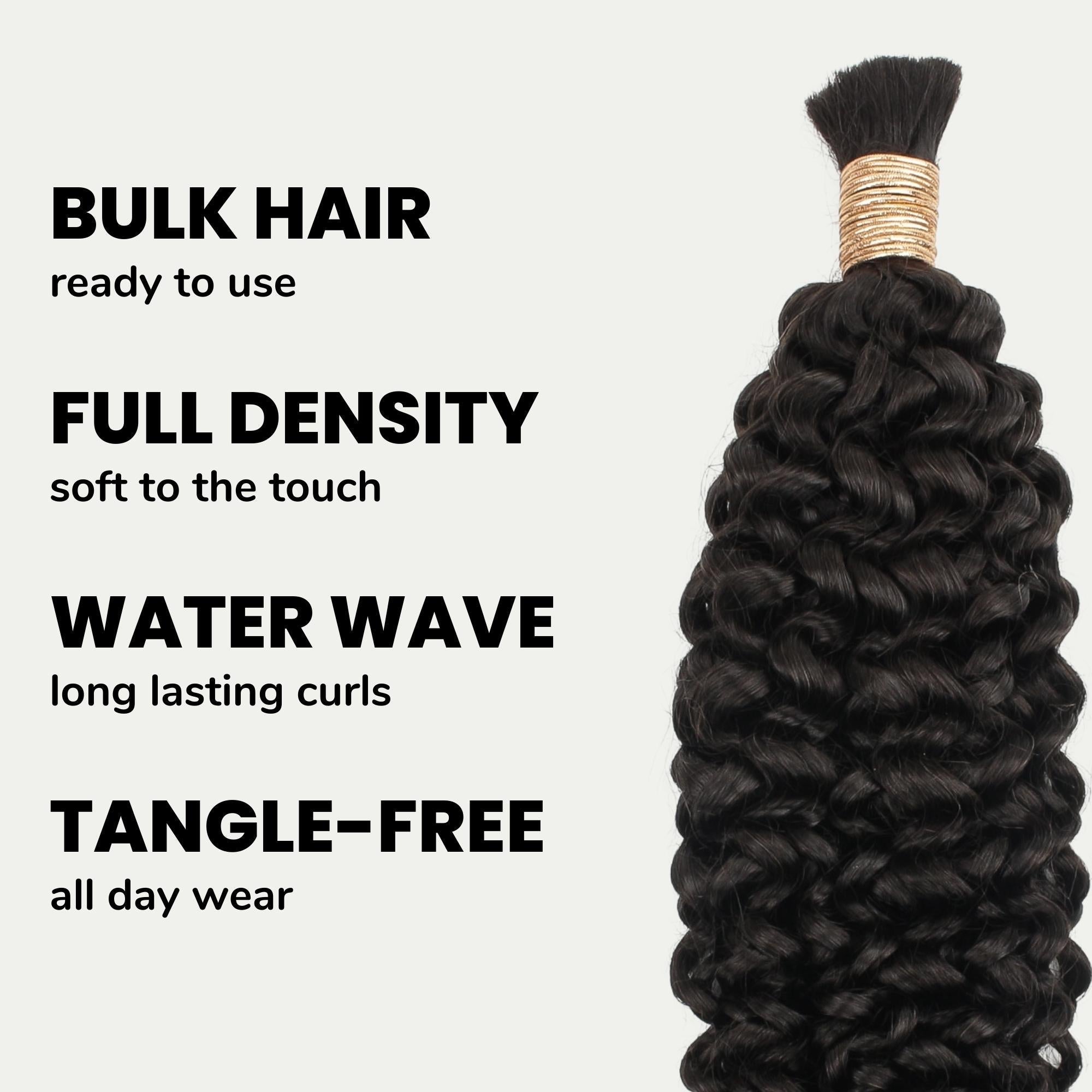 Water Wave Bulk 100% Human Braiding Hair - HookedOnBundles Virgin Hair HookedOnBundles Virgin Hair