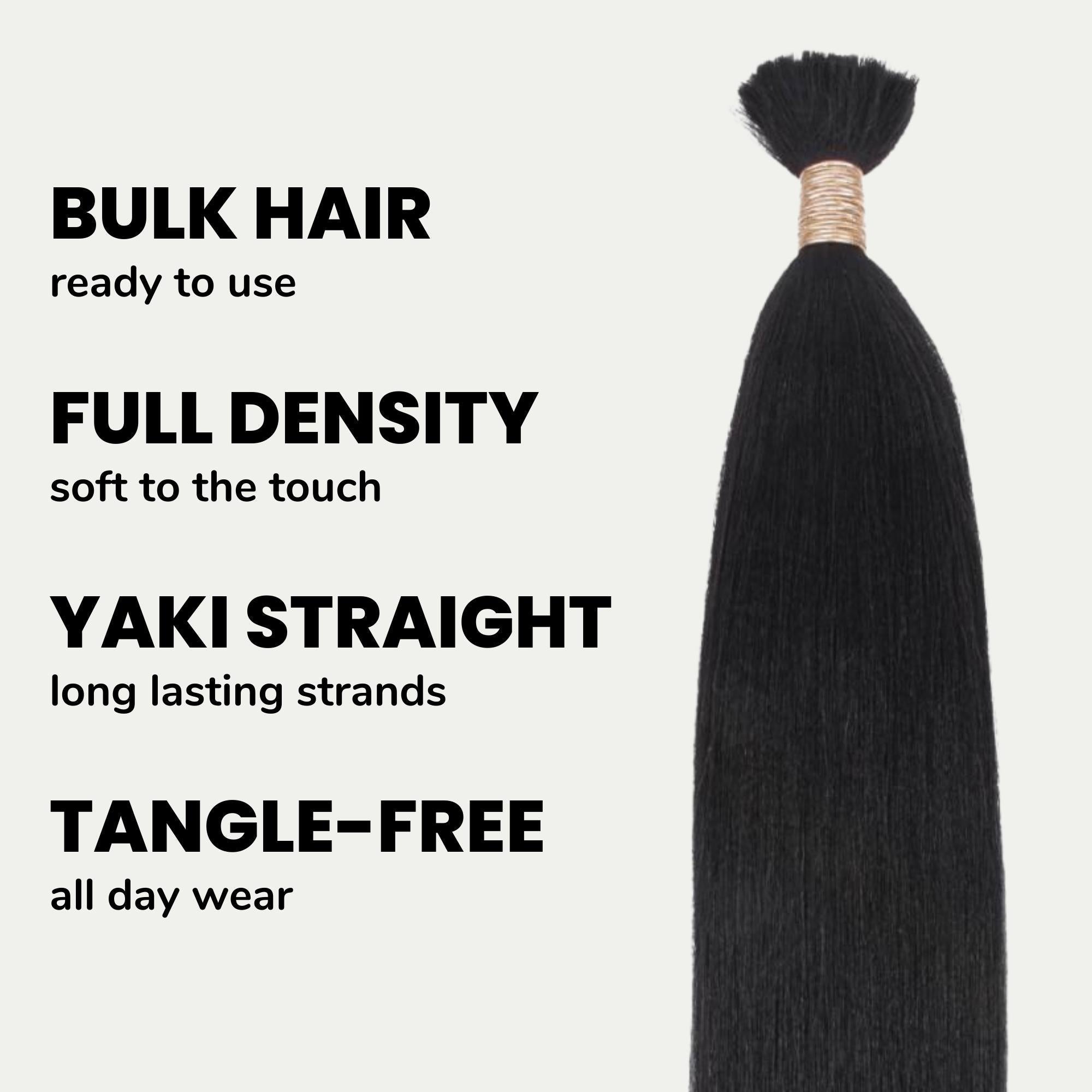 Yaki Straight Bulk 100% Human Braiding Hair - HookedOnBundles Virgin Hair HookedOnBundles Virgin Hair